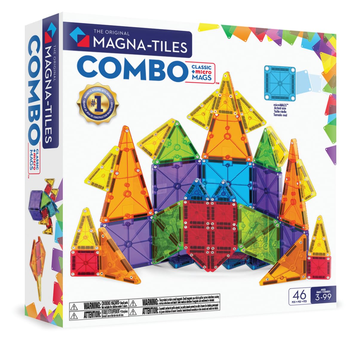 HotMAGNA-TILES® Combo 46-Piece Magnetic Construction Set, The Original Magnetic Building Brand
