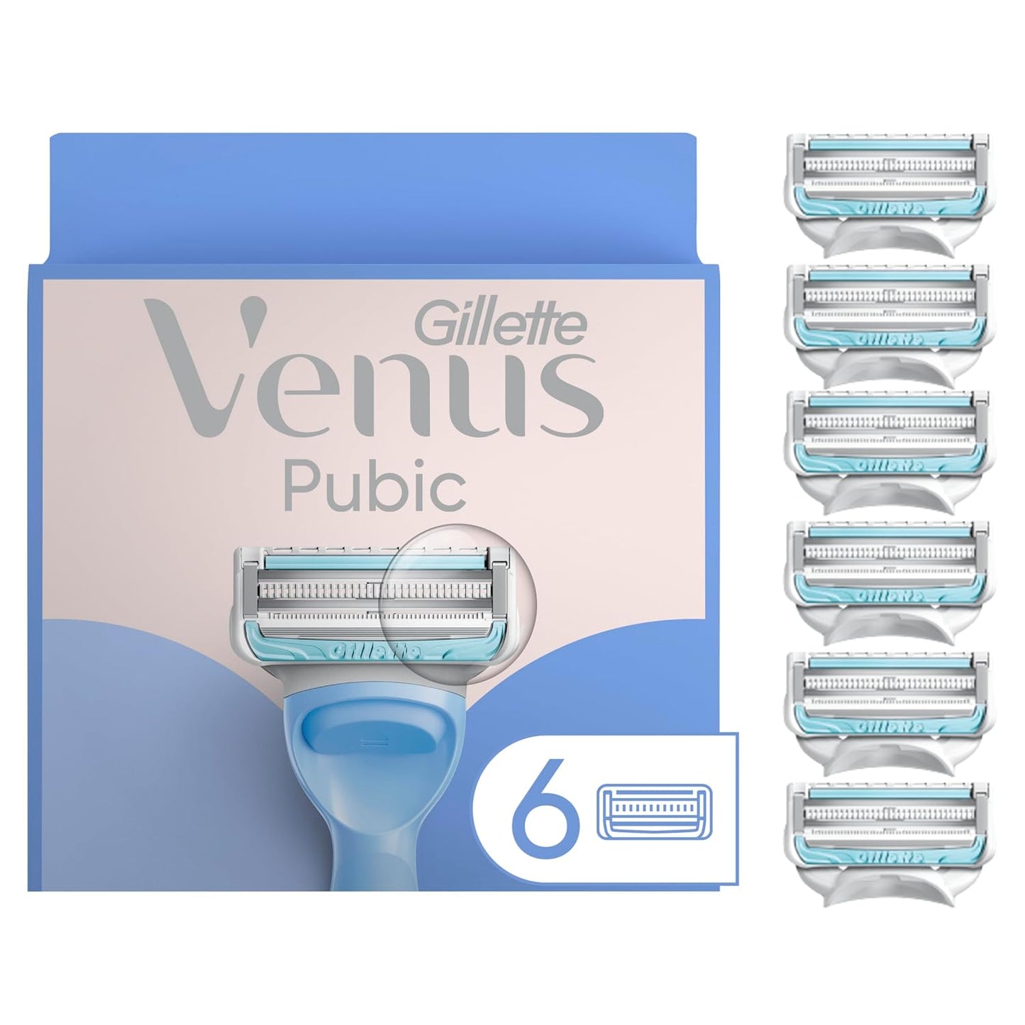 HotGillette Venus Intimate Grooming Razors for Women, 6 Razor Blade Refills, Bikini Razors for Women