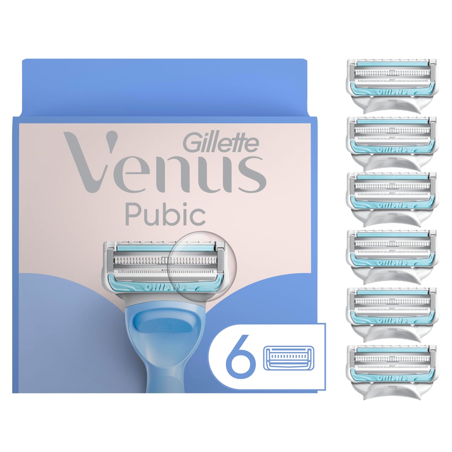 HotGillette Venus Intimate Grooming Razors for Women, 6 Razor Blade Refills, Bikini Razors for Women