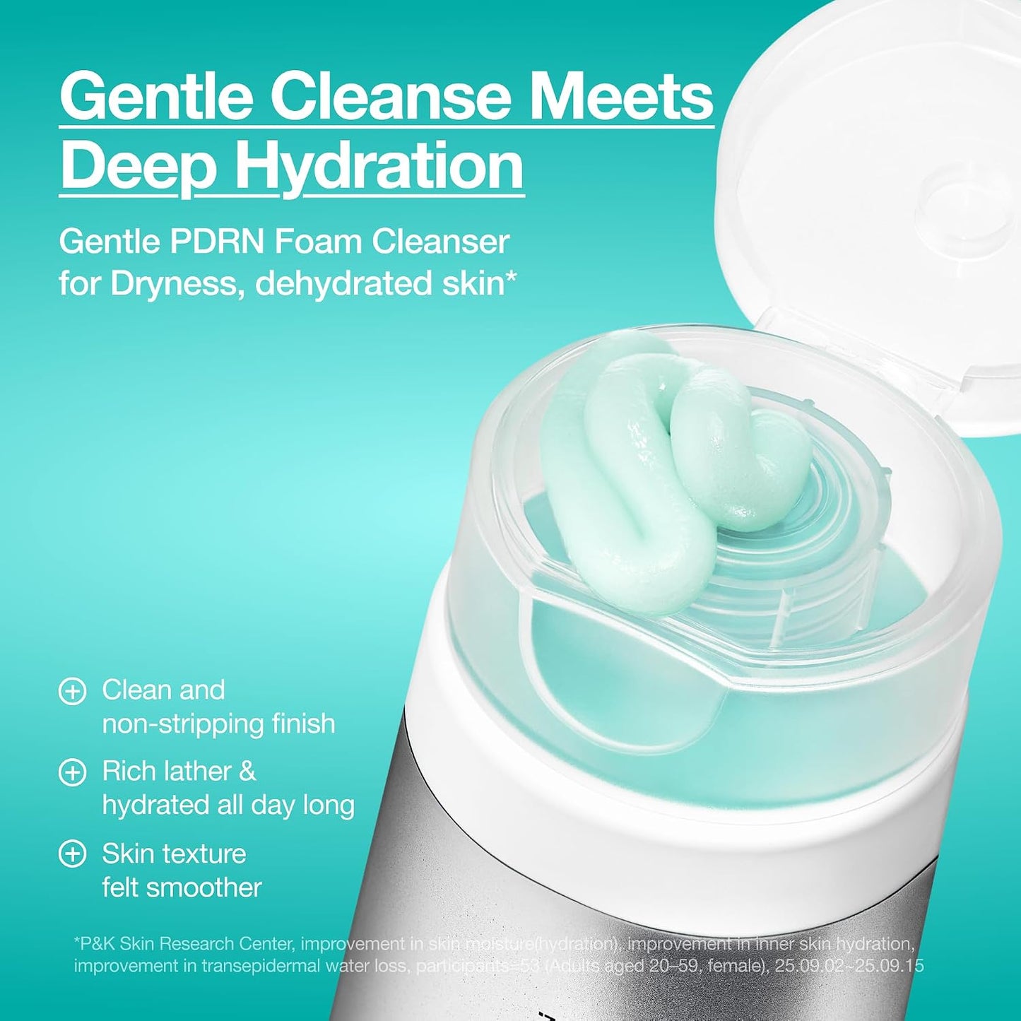 HotAnua PDRN Hyaluronic Acid Moisturizing Cleansing Foam, Daily Gentle Face Wash for Dry Skin, Salmon DNA Hydrating & Soft Facial Cleanser, Barrier Repair & Glow Glass Skin, Korean Skincare, 5.07 fl oz.