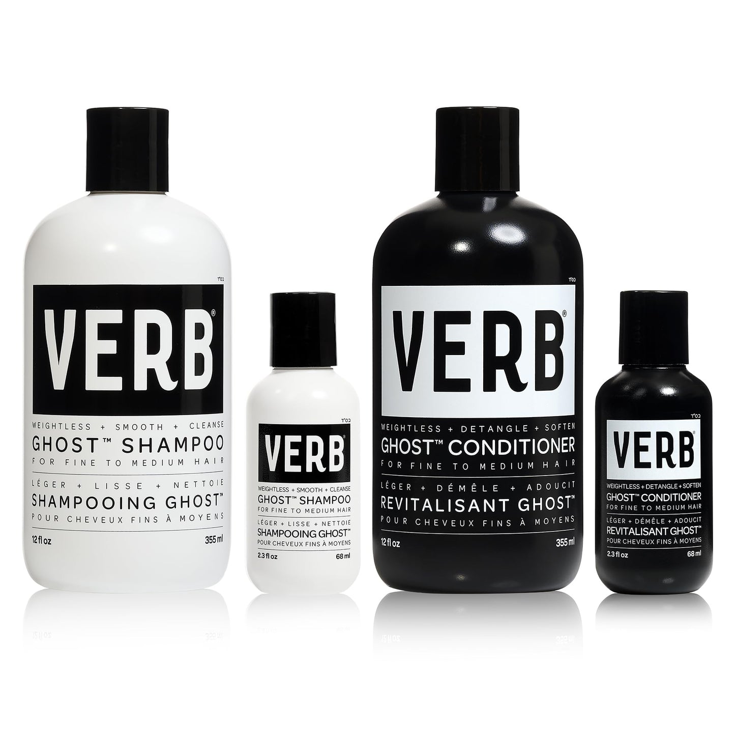 HotVERB Ghost Shampoo & Conditioner Duo Set - Infused with Moringa Oil - Cleanses + Moisturizes Fine and Weighed Down Hair - Vegan, No Parabens or Harmful Sulfate