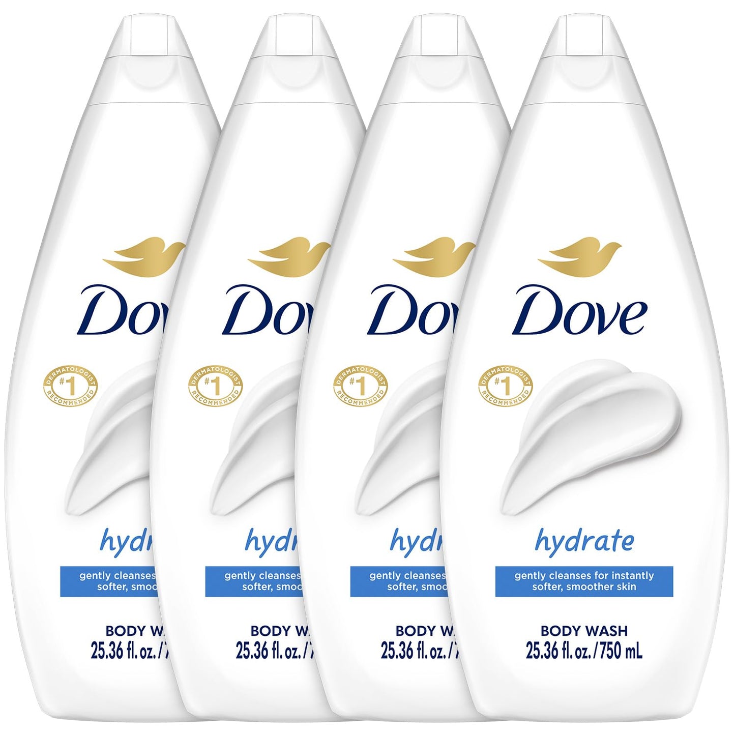 HotDove Body Wash with Pump Sensitive Skin For 24hr Lotion-Soft Skin Moisturizing Skin Cleanser Gentle Hypoallergenic Formula with No Sulfates No Parabens 30.6 oz