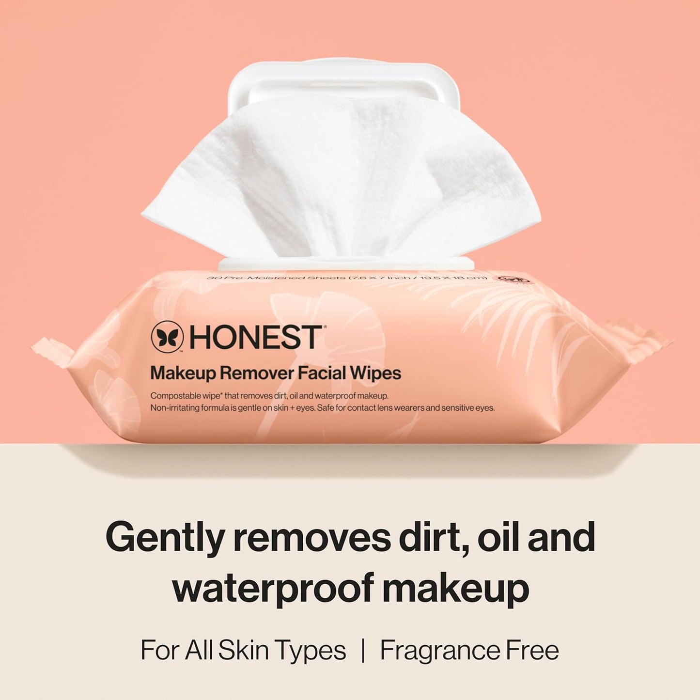 HotHonest Beauty Fragrance Free Cleansing Makeup Remover Facial Wipes, Plant Based, Hypoallergenic, Sensitive Skin, 90 Count
