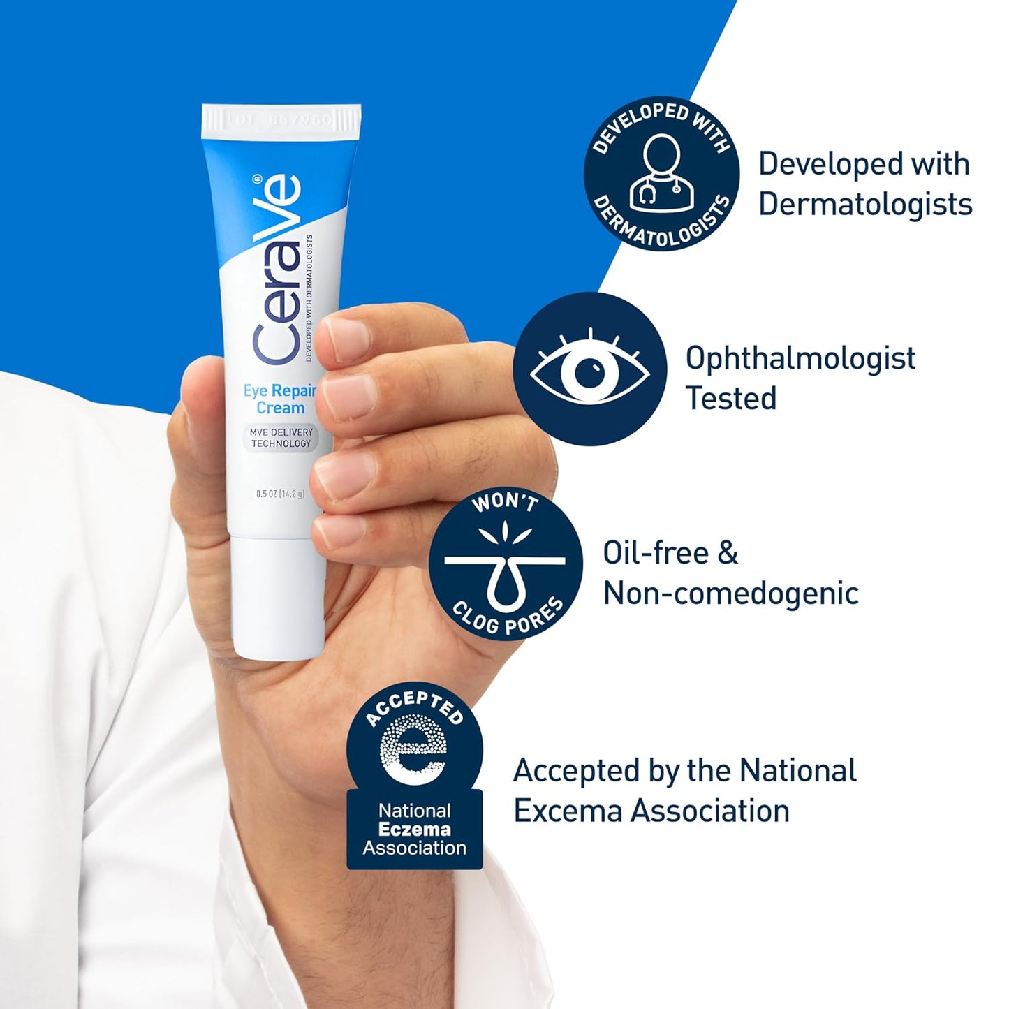 HotCeraVe Eye Repair Cream, Under Eye Cream For Puffiness And Bags Under Eyes, Hyaluronic Acid + Niacinamide + Marine Botanical Complex, Oil Free & Opthalmologist Tested