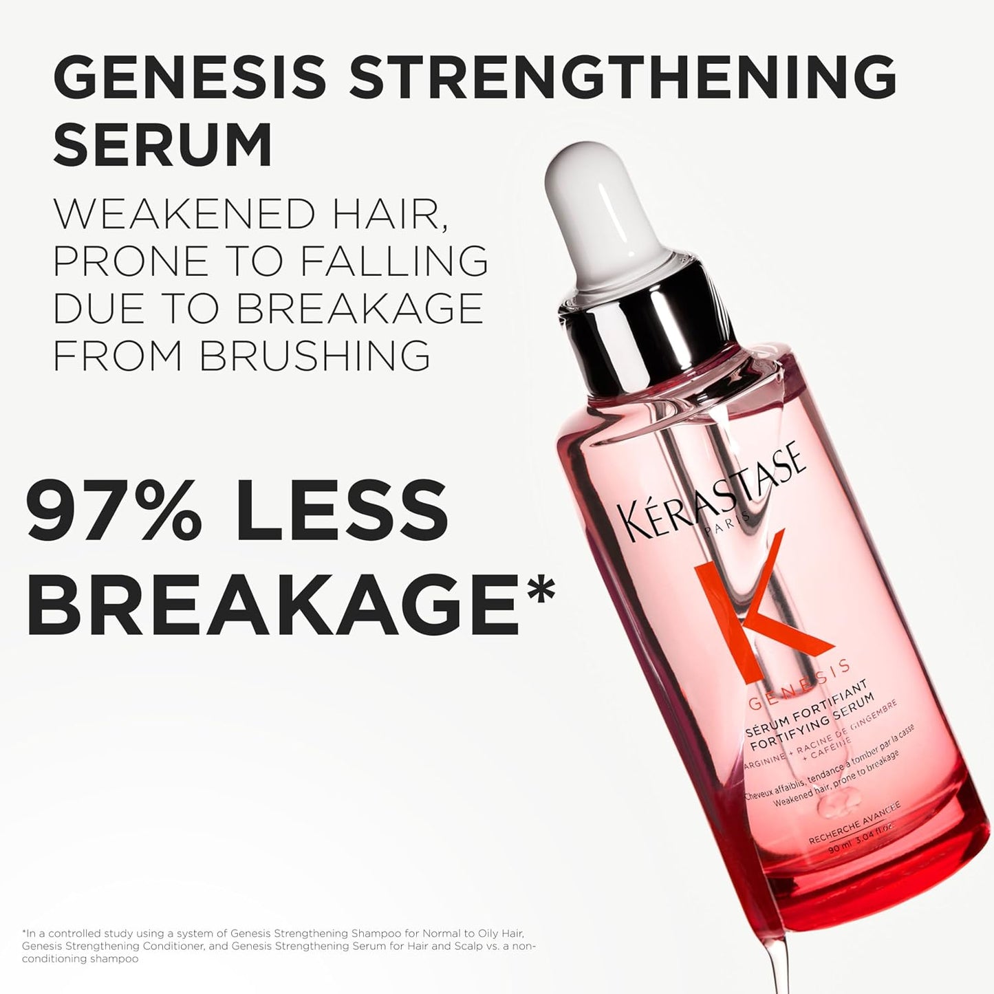 HotKerastase Genesis Hair Serum | Daily Strengthening Treatment for Weak or Damaged Hair | Nourishes and Reinforces Hair | Anti-Breakage | Silicone-Free | For Weakened Hair | Serum Fortifiant