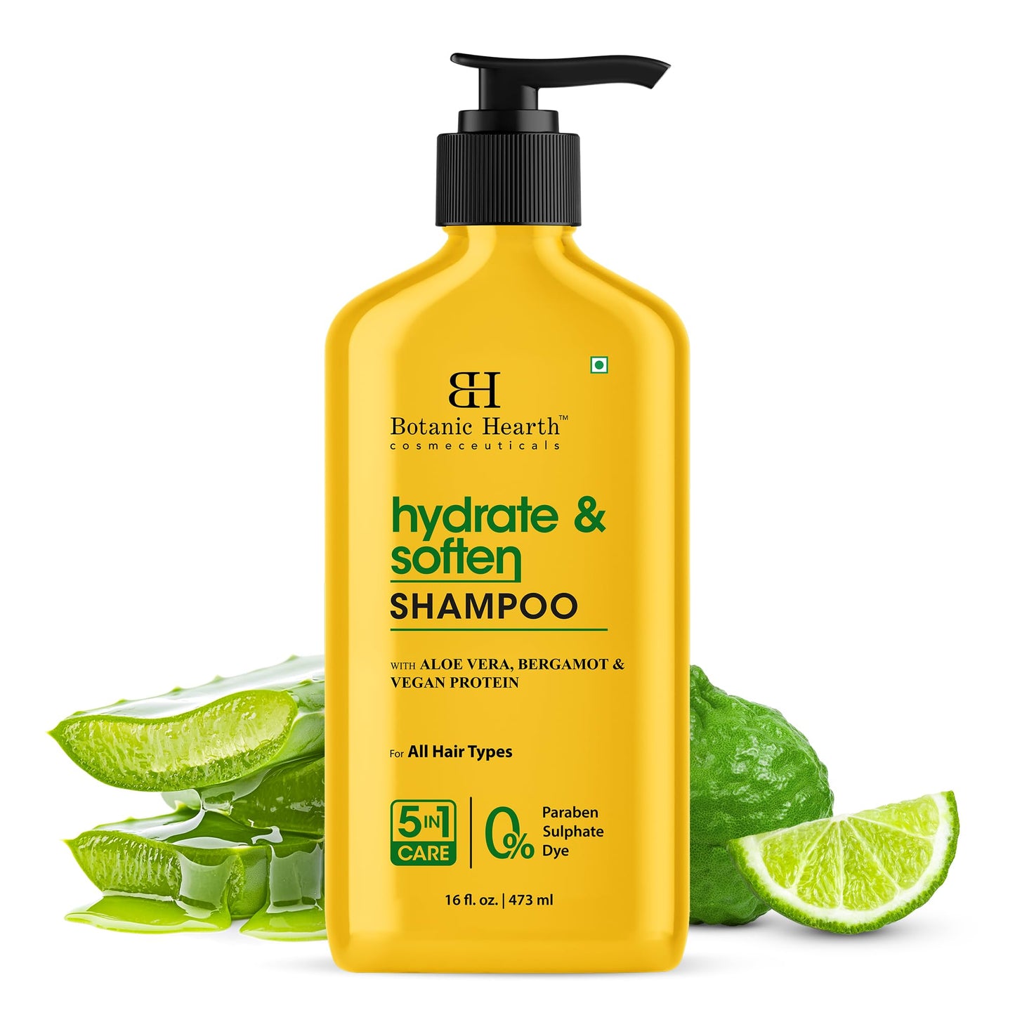 HotBotanic Hearth Tea Tree Shampoo, Vitamin C, Peppermint, Lavender and Rosemary Oil, Fights Dandruff and Dry Scalp, 16 fl oz