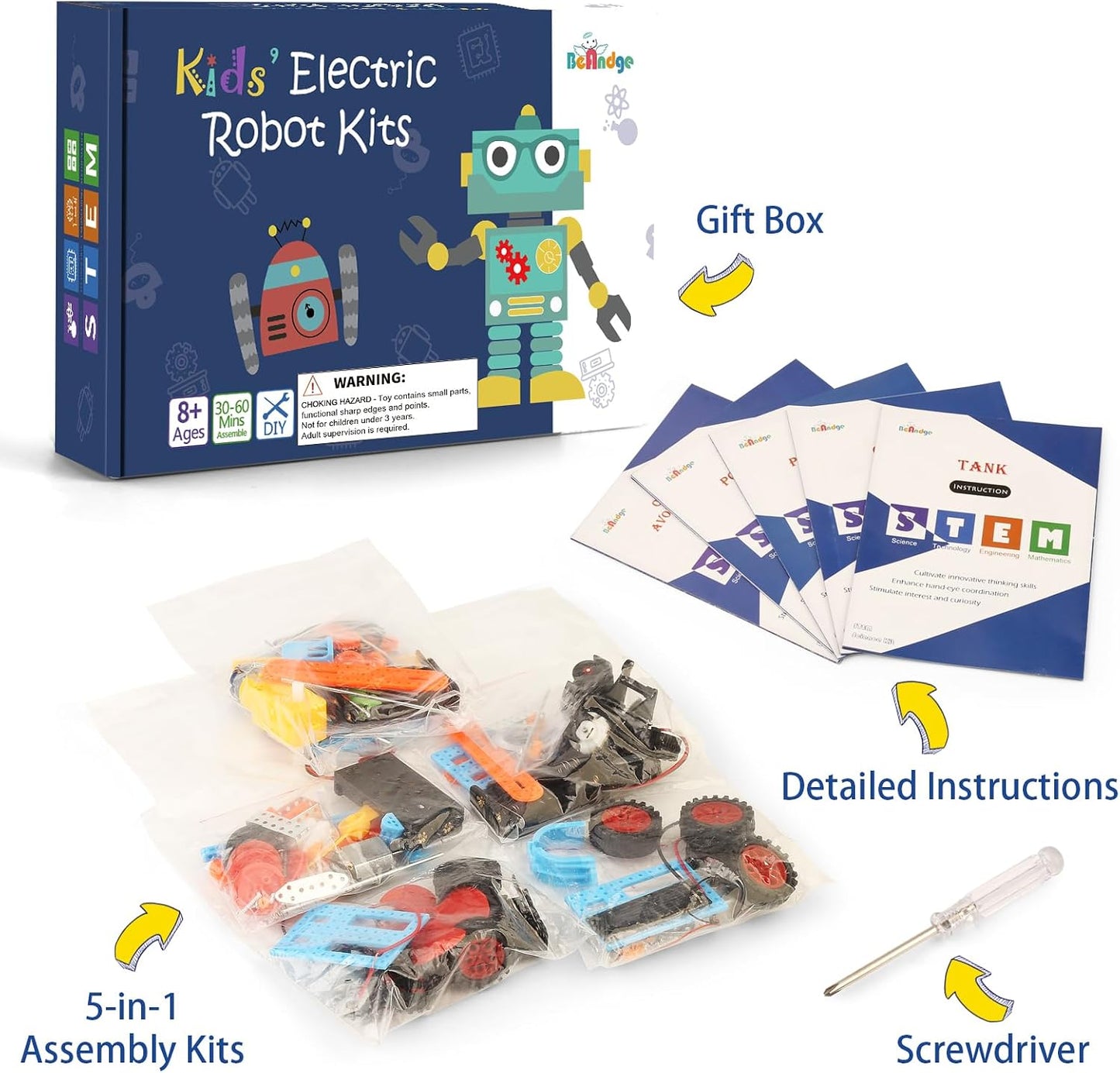 HotSTEM Kits for Kids Craft 8-12, STEM Toy 6 7 8 9 Year Old Boy Birthday Gift | Science Kits for Kids 8-12 6-8 8-10, Boys Gifts Toys Crafts 6+ 7+ yr, Robotics Activities Robot Building Age 10 11 12 13 14