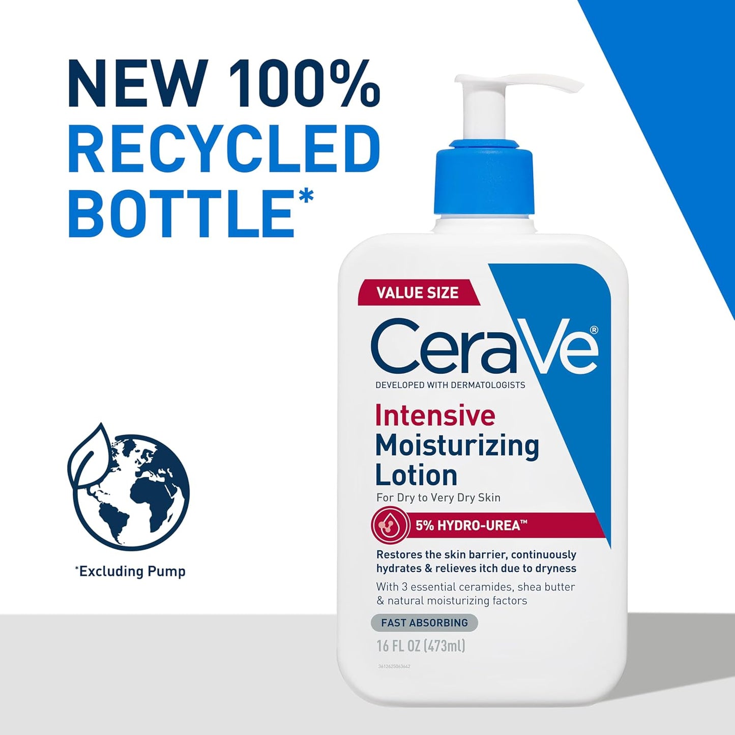 HotCeraVe Intensive Moisturizing Lotion, Hydro-Urea + Shea Butter, Body Lotion For Dry Skin, Relieves Signs Of Extra Dry Skin, Non Greasy Hydrating Cream For Rough, Tight, Red & Itchy Skin, 16oz