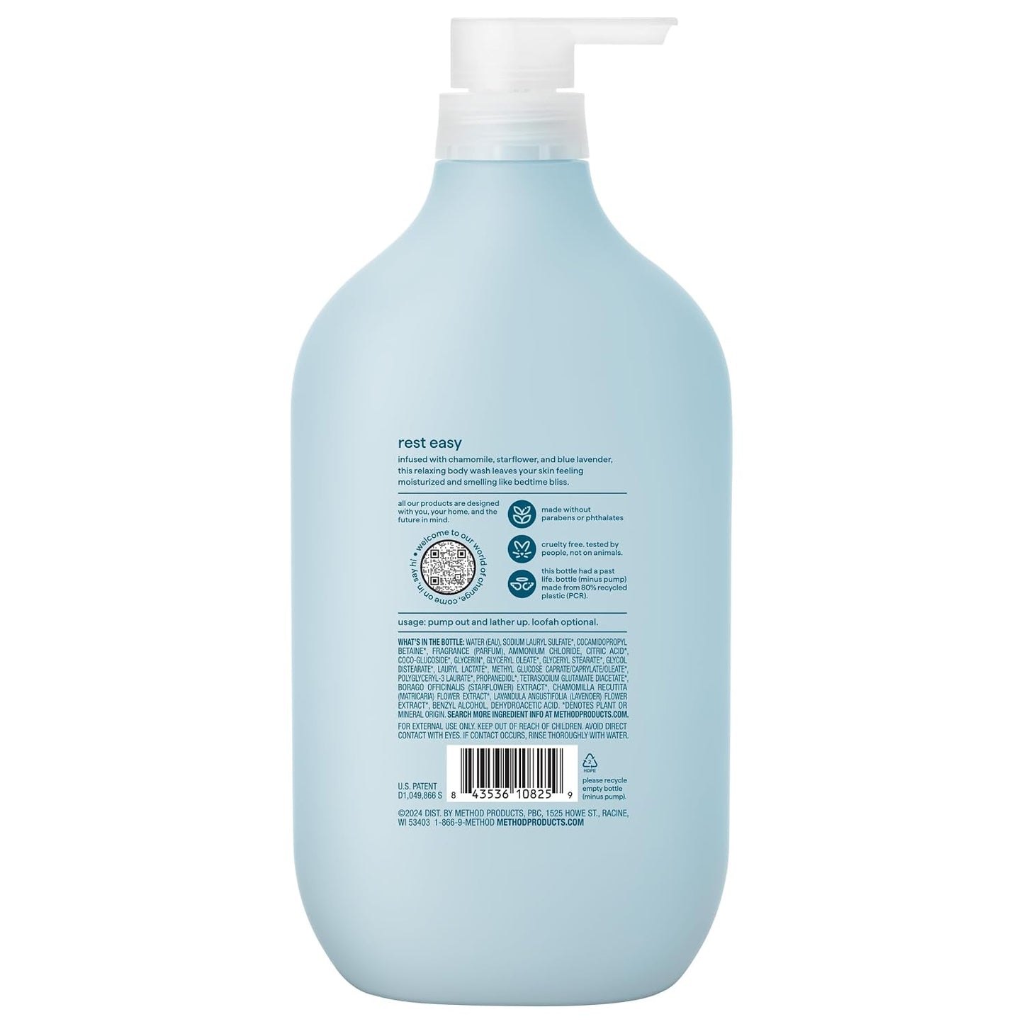 Hotmethod Body Wash, Wind Down - Leaves Skin Feeling Soft & Moisturized, Made Without Parabens, Notes of Chamomile, Starflower & Blue Lavender, 28 Fl Oz