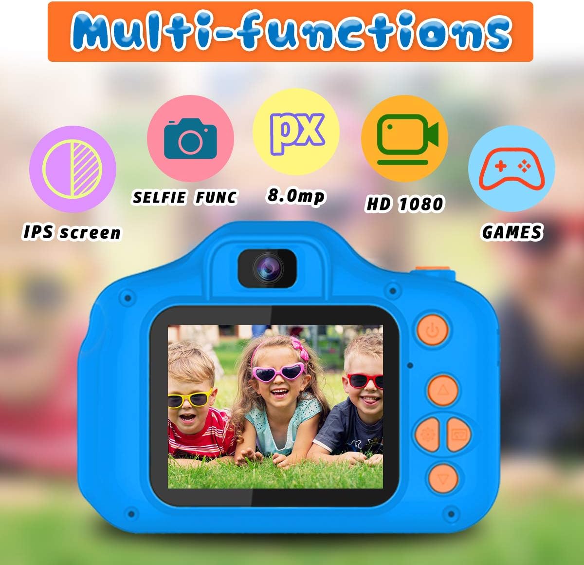 Hot Seckton Upgrade Kids Selfie Camera, Christmas Birthday Gifts for Boys Age 3-9, HD Digital Video Cameras for Toddler, Portable Toy for 3 4 5 6 7 8 Year Old Boy with SD Card-Navy Blue