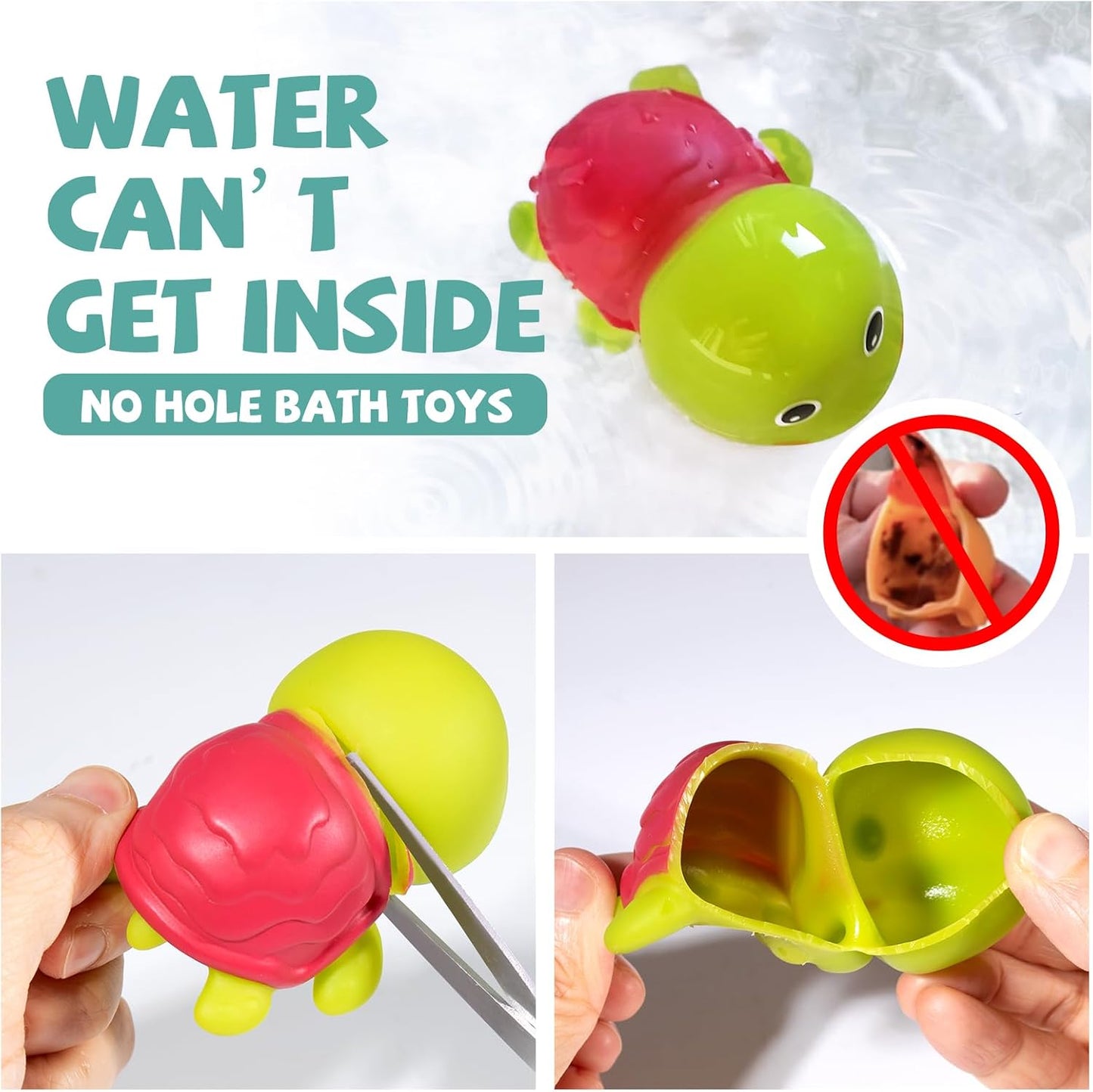 HotHely Cancy Infant Bath Toys for 18 Months - No Hole Animal Bathtub Toys, Baby Bath Tub Toys