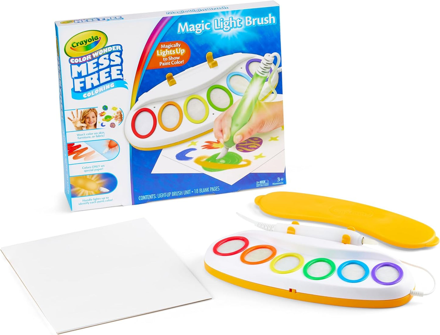 Hot Crayola Color Wonder Magic Light Brush, Mess Free Painting Station for Kids, Gift for Kids, Learning Toddler Activity Toy, Ages 3+