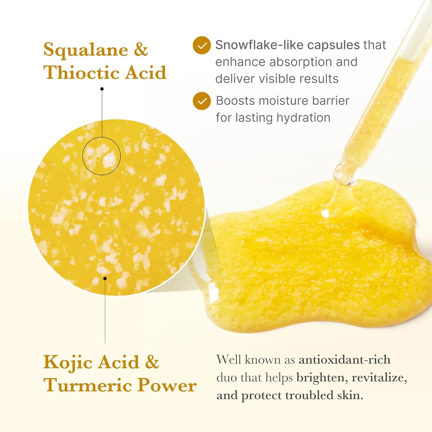Hotmedicube Kojic Acid Turmeric Clarifying & Balancing Capsule Serum for Troubled Skin | Soothing & Brightening Facial Serum | Niacinamide & Glow Capsules for Hydration and Barrier Support | 1.01 fl.oz