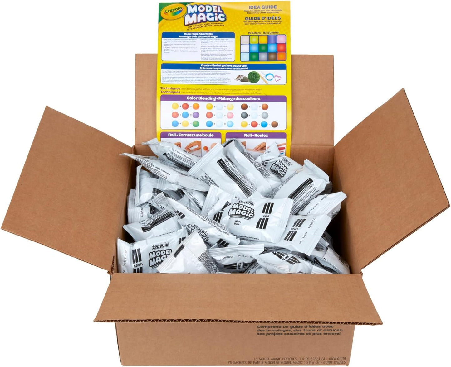 HotCrayola Model Magic - White (75ct), 1oz Modeling Air Dry Clay Alternative, Teacher Classroom Must Haves, Bulk School Supplies for Kids, 3+
