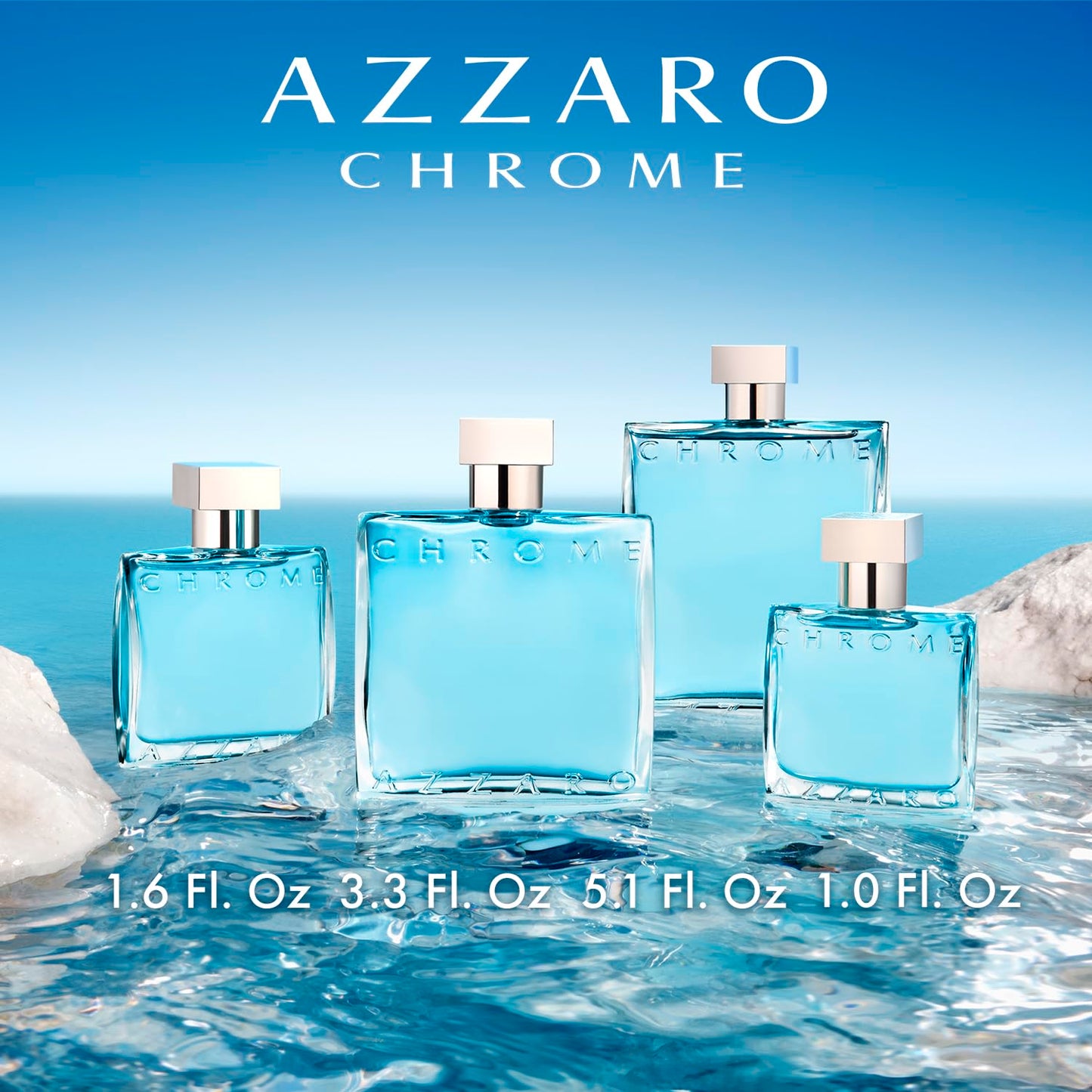 Hot Azzaro Chrome Eau de Toilette - Fresh Aquatic Mens Cologne - Citrus, Woody, Musky Fragrance -Fresh Notes of Bergamot - Everyday Wear - Classic Summer Beach Scent - Luxury Perfumes for Men