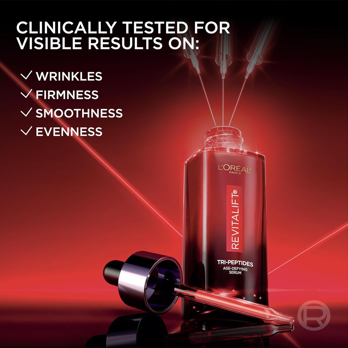 HotL'Oreal Paris Revitalift Triple Power Face Serum with Tri-Peptides, Hyaluronic Acid and Vitamin C, Anti Aging, Anti Wrinkle Serum to Firm and Brighten, 1 FL oz, + Sample
