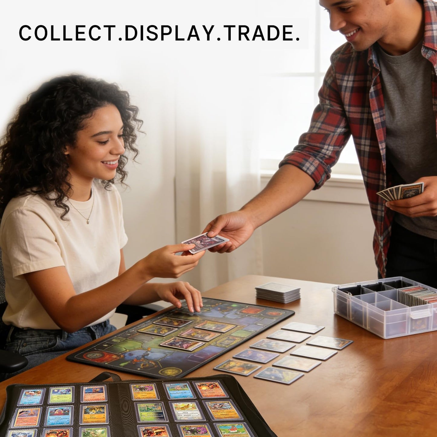 Hot Foluck 9 Pocket Top Loader Binder Trading Card Binder Holds 252 Toploaders | 200Pcs Top Loaders & Card Sleeves Included, Comprehensive Protection, for Pokemon, TCG, MTG, Sports Cards