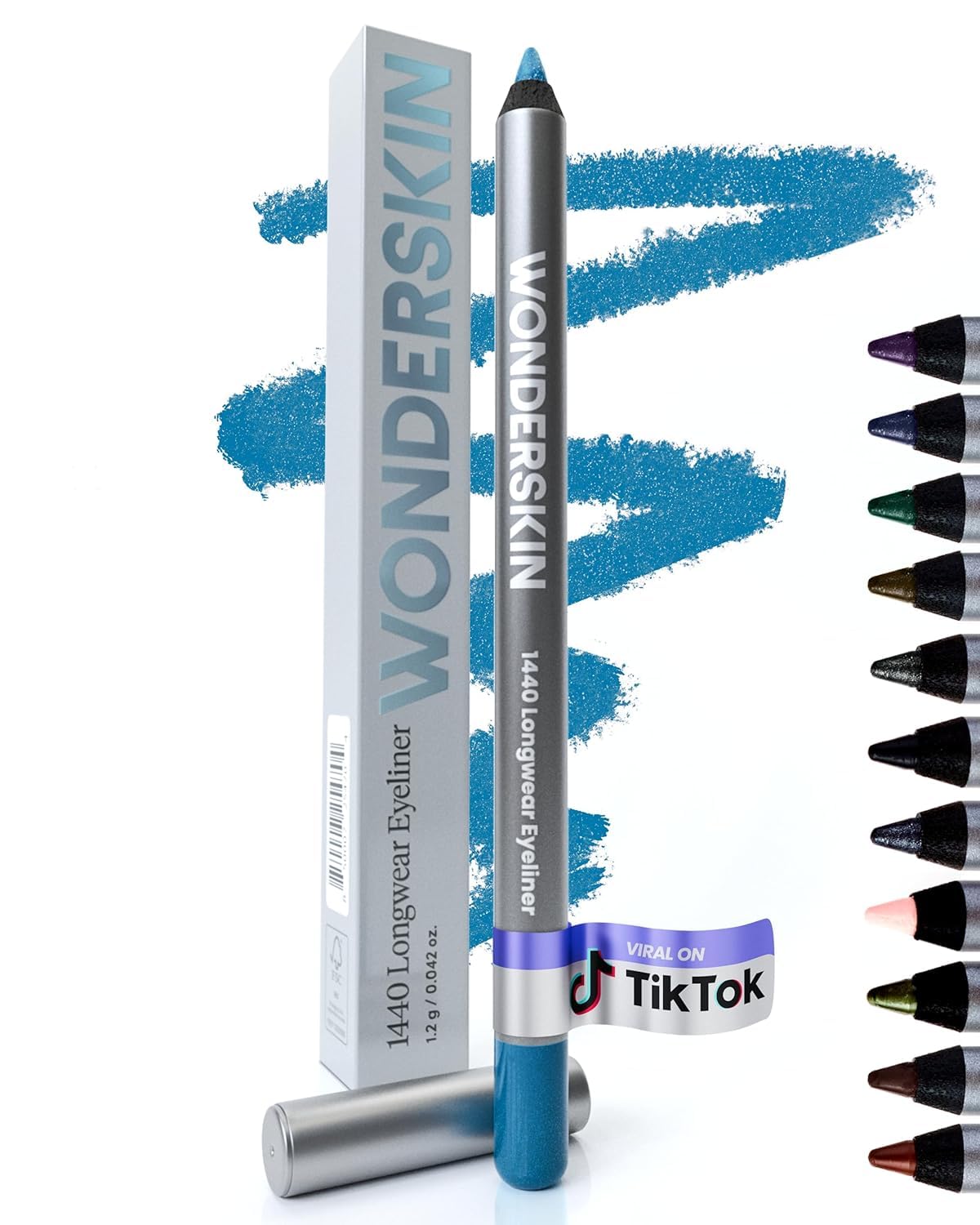 HotWonderskin Eyeliner Pencil, 1440 Longwear Deep Black Eyeliner Pencil - Waterproof, Sharpenable & Smudge Proof (Liquorice)
