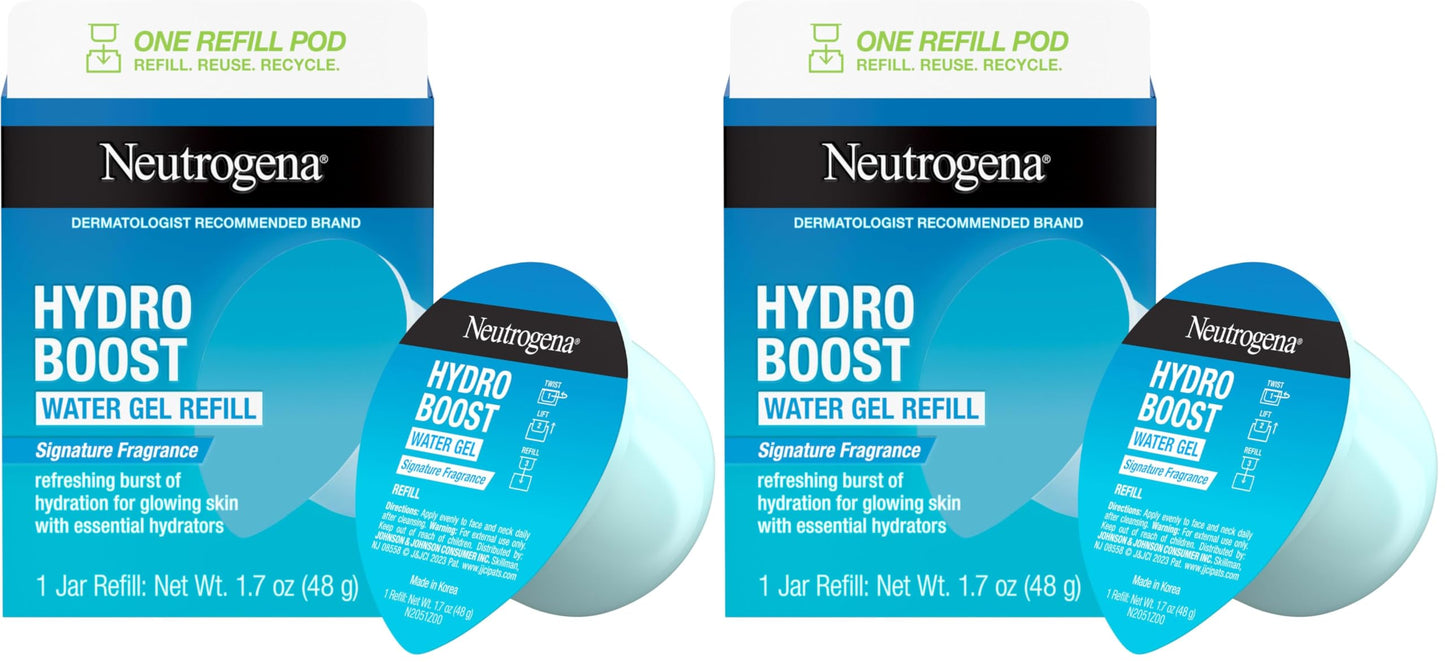 HotNeutrogena Hydro Boost Water Gel Face Moisturizer Starter Kit, includes Refillable Jar + Refill Pod, with Hyaluronic Acid for a Burst of Hydration & Dewy Skin, 1.7 oz Each