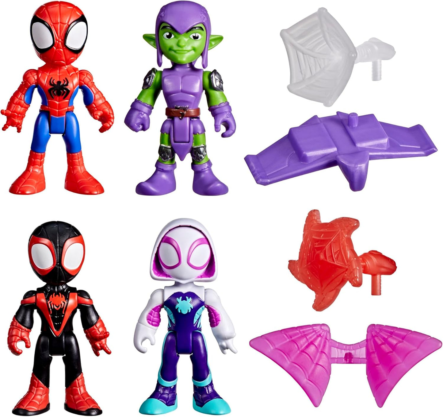 HotMarvel Spidey and His Amazing Friends Web-Slinging Adventure Set, 3-Inch-Scale (7.6 cm) Action Figure Set, Spider-Man Toys for Kids Ages 3+ (Amazon Exclusive)