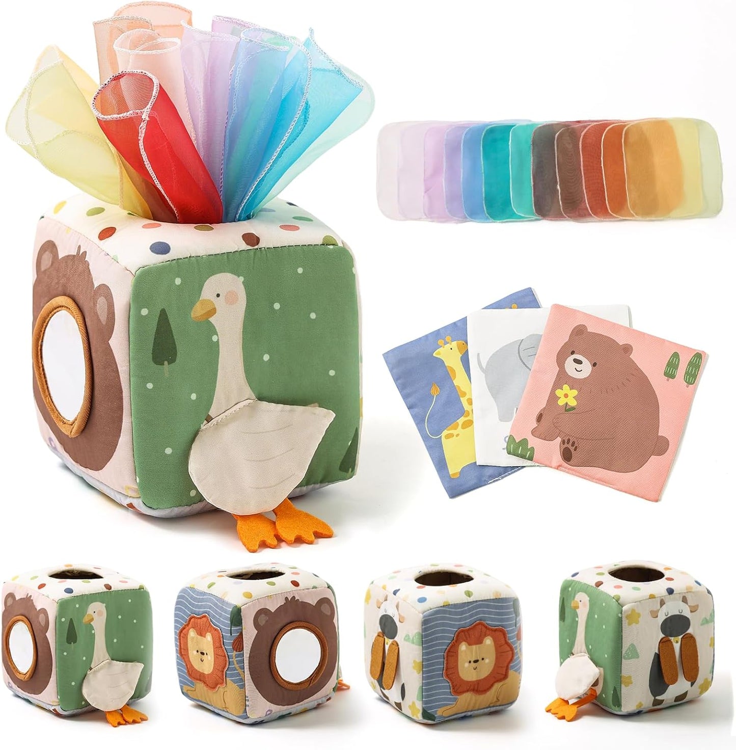 HotYouuys Baby Tissue Box Toy for Babies 6-12 Months, Montessori Sensory Toys for 1 Year Old Boy, Infant Toy with Crinkle Tissues & Fine Motor, for 6 9 12 18 Months Old Kids 1st Birthday