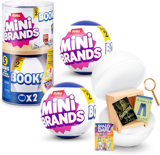 Hot Mini Brands Mini Books Series 2 Capsule by ZURU, Collectible Miniature Book Toy Kids 3+ (2 Capsules)