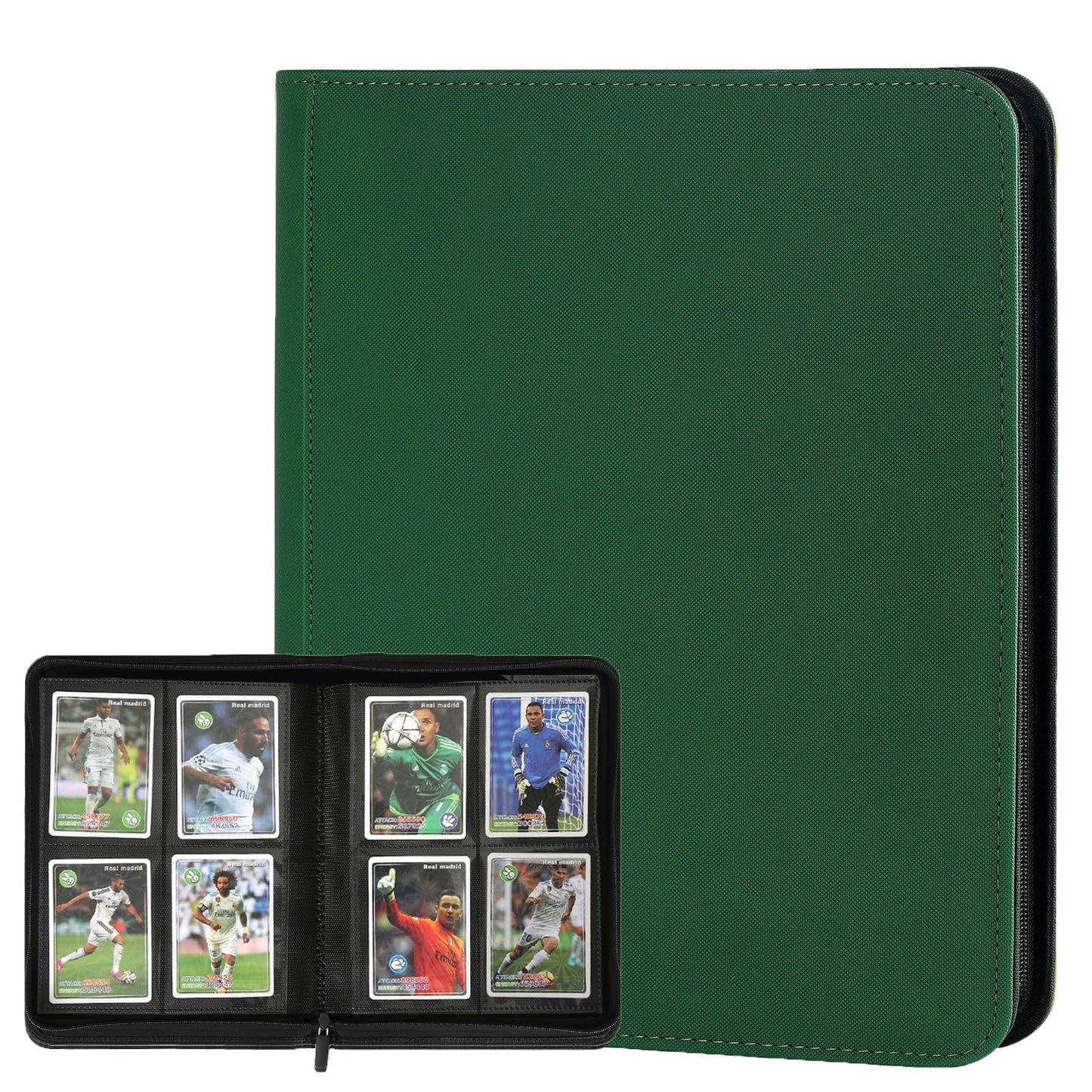 HotGERMUN 9 Pocket Trading Card Binder,720 Cards,40 Top-Loading Pages, Double Sided Pockets PU Cover Zipper Collection Album Folder for Standard MTG, TCG, Sports Cards(Black)
