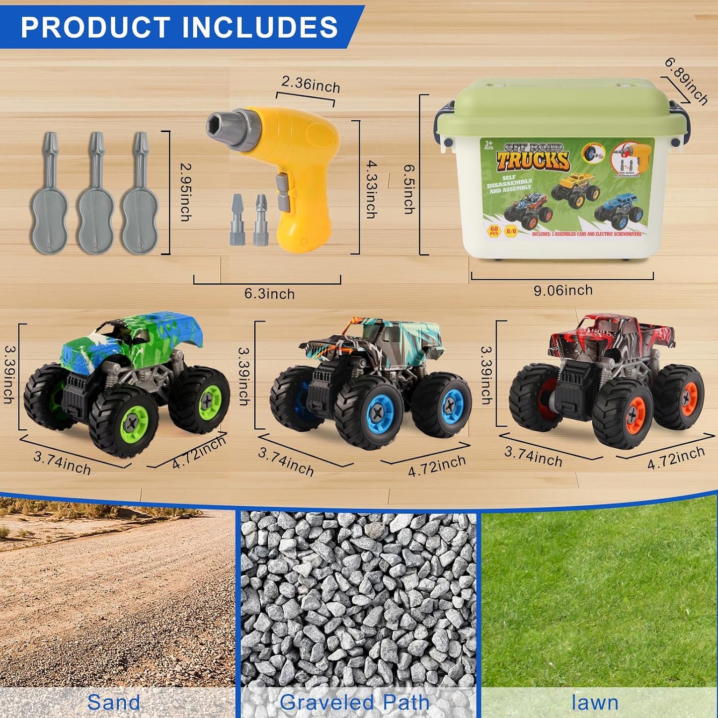 Hot Take Apart Monster Truck Toys for Kids 3 4 5 6 7 8 Year Old Boys, STEM Educational Building Toys with Electric Drill & Storage Box Gift Birthday Christmas for Boys Girls Kids Toddlers