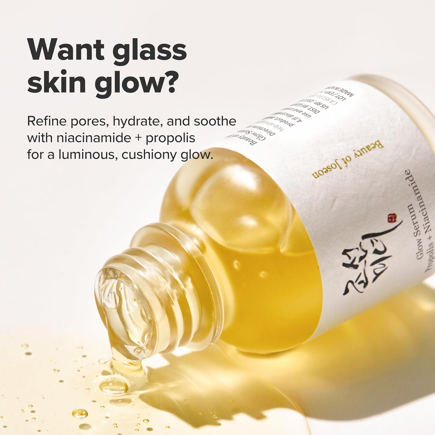 HotBeauty of Joseon Glow Serum Propolis and Niacinamide Hydrating Facial Soothing Moisturizer for Uneven Skin Tone Korean Skin Care 30ml 1 fl.oz