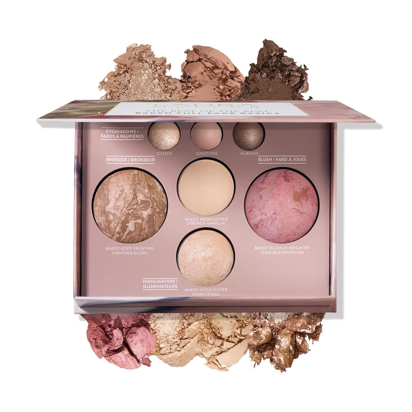 HotLAURA GELLER NEW YORK Best of the Best Baked Palette – 7-in-1 Full Face Palette – Bronzer, Blush, 2 Highlighters & 3 Eyeshadows – Crease-Proof, Handmade in Italy – Travel-Friendly
