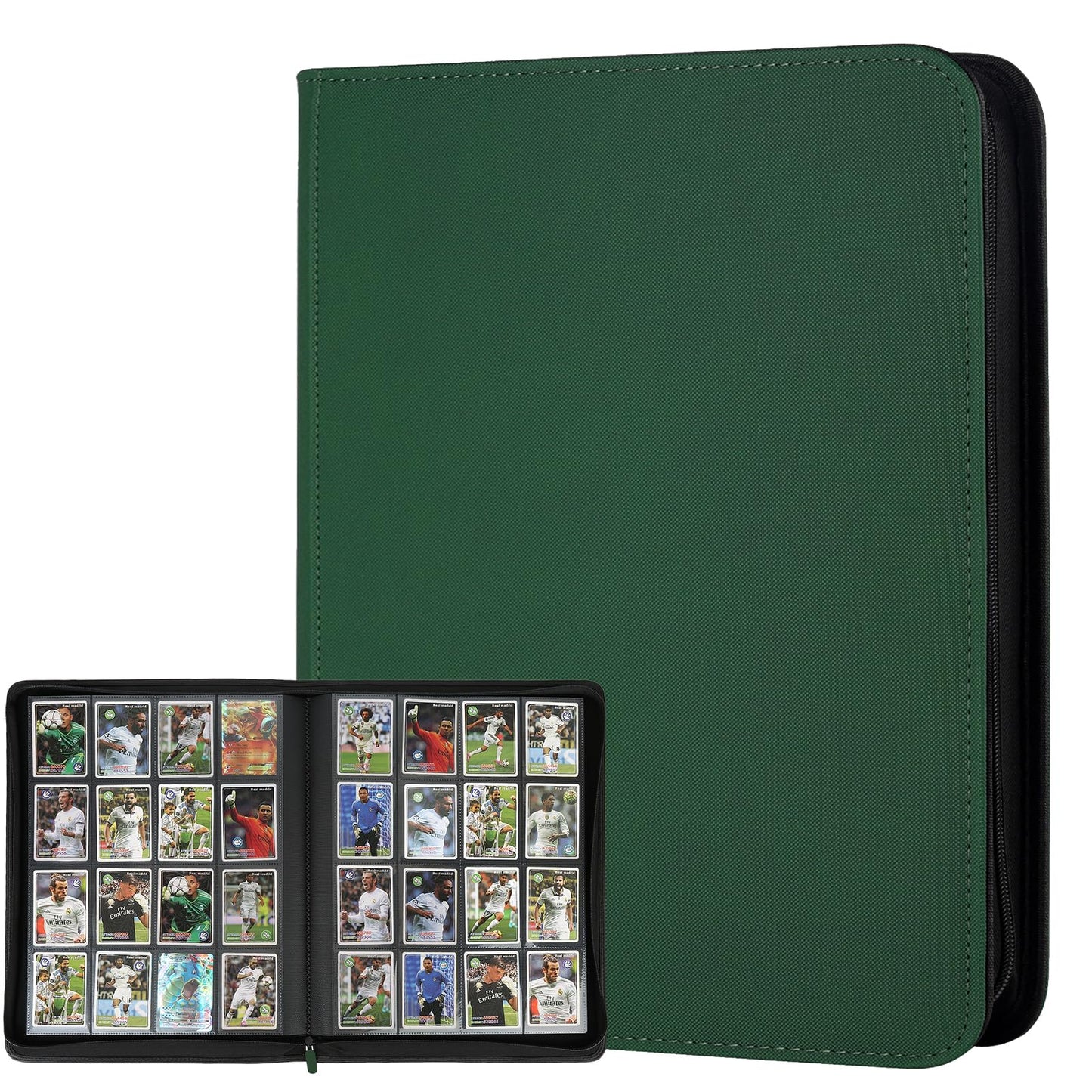 HotGERMUN 9 Pocket Trading Card Binder,720 Cards,40 Top-Loading Pages, Double Sided Pockets PU Cover Zipper Collection Album Folder for Standard MTG, TCG, Sports Cards(Black)