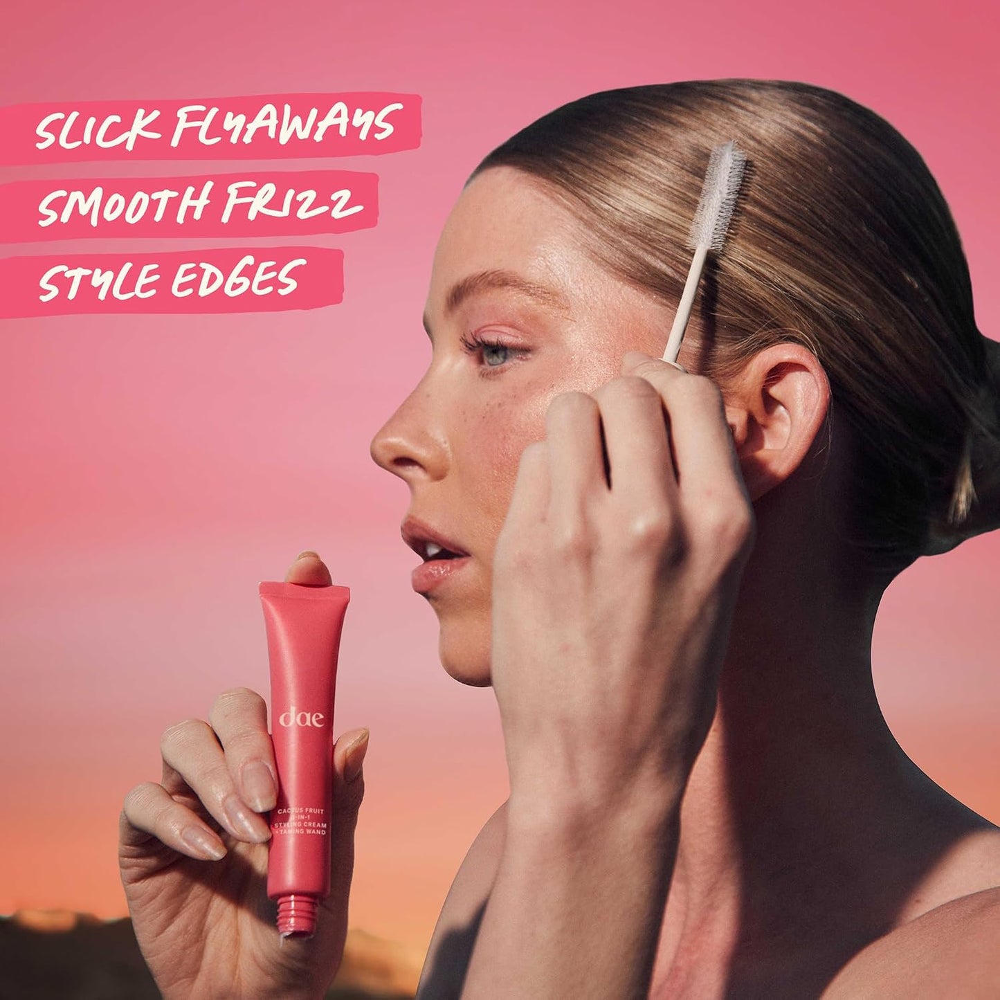 HotDAE Cactus Fruit 3-In-1 Styling Cream & Taming Wand - Tame Flyaways, Smooth Frizz, Style Edges (0.6 oz.)