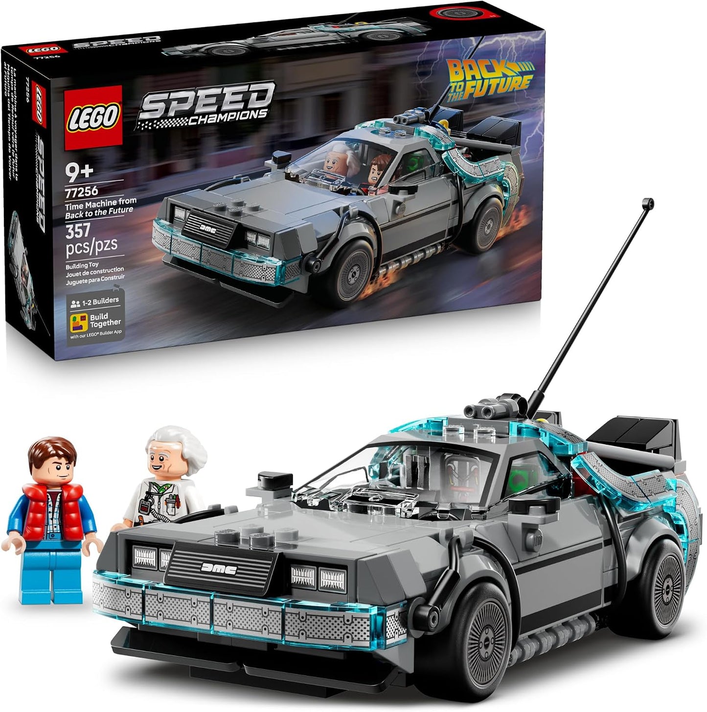 HotLEGO Speed Champions Time Machine from Back to The Future Building Toy for Kids - Pretend Play & Display Car Toy W/ 2 Build Modes for Boys & Girls, Ages 9+ - Gift for Birthdays - 77256