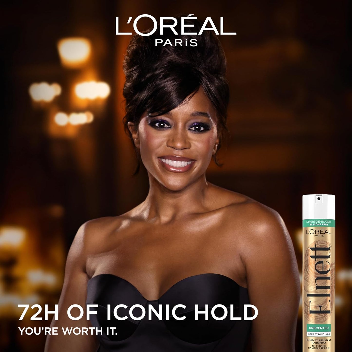 HotL'Oreal Paris Elnett Unscented Hairspray, up to 72-Hour Extra Strong Hold Formula with Humidity Resistant Frizz Control, Hairspray with Soft, Brushable Finish, 11 oz | (Packaging May Vary)