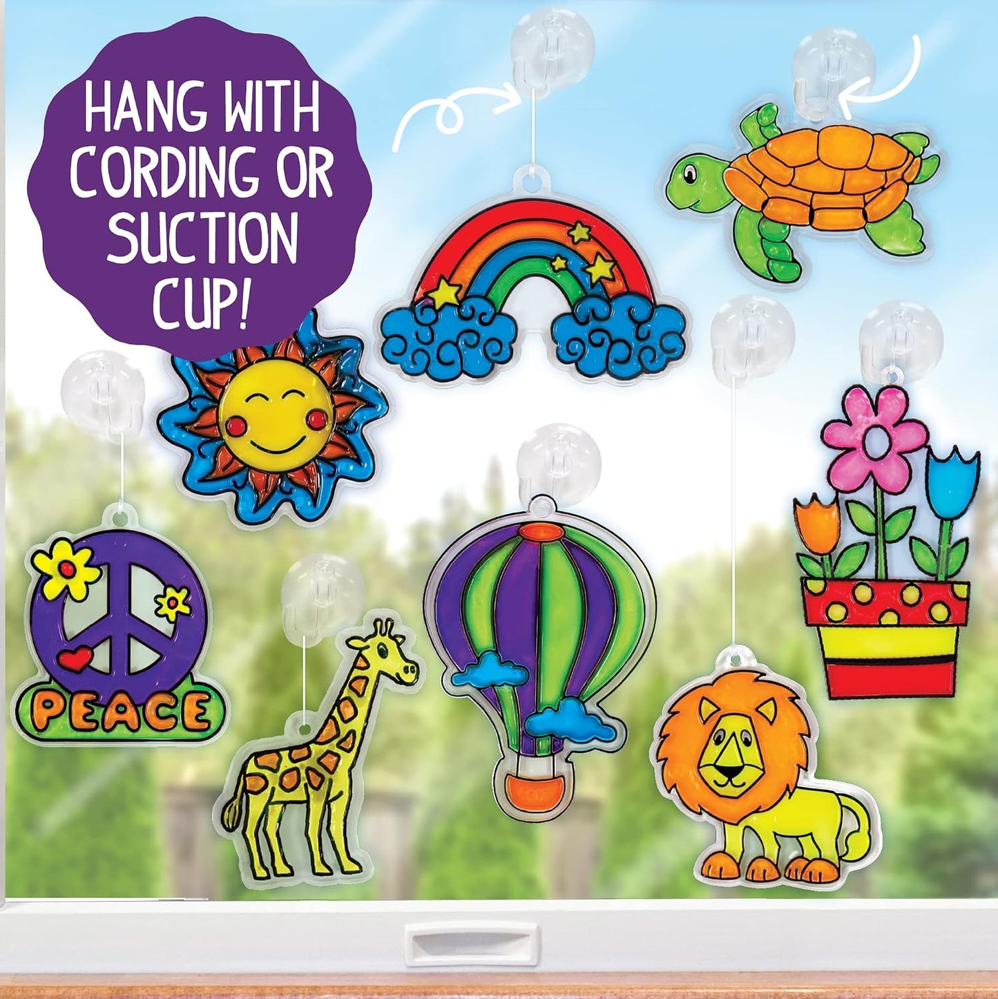 HotMade By Me Create Your Own Window Art, Paint Your Own Suncatchers, DIY Arts & Crafts Idea, Craft Kits for Kids, Crafts for Kids & Toddlers, Toddler Arts and Crafts