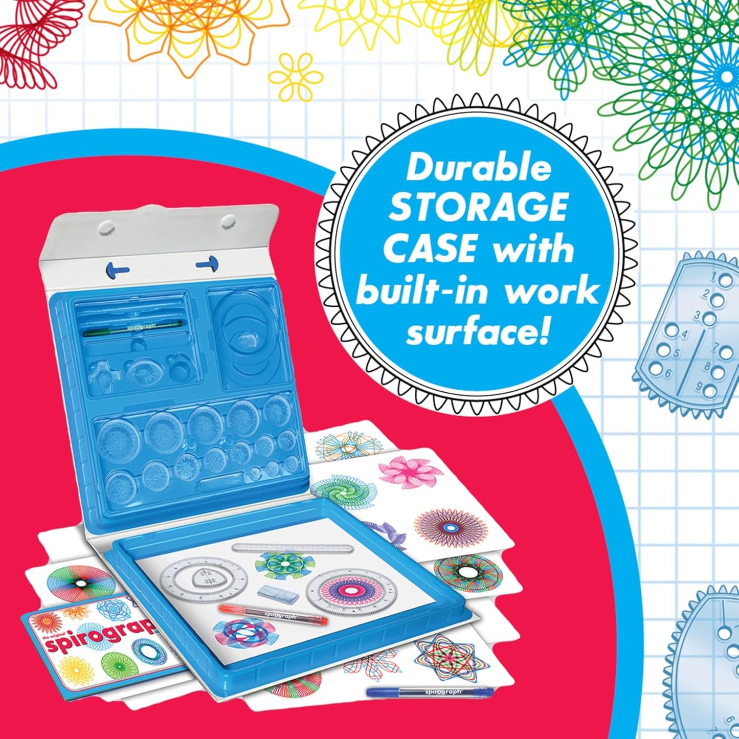 HotSpirograph — Deluxe Set — Spiral Art Drawing Kit — The Classic Way to Make Countless Amazing Designs — For Kids Ages 8+