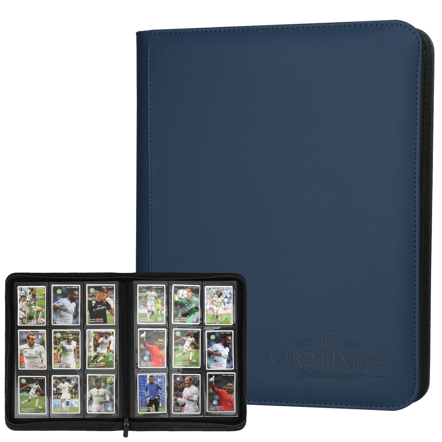 Hot 9 Pocket Card Binder, Premium Zip Trading Card Binder, 540 Double Sided Pocket PU Collection Binder, Collector Album, Card Folder for MTG, TCG, Sports Cards (Black)