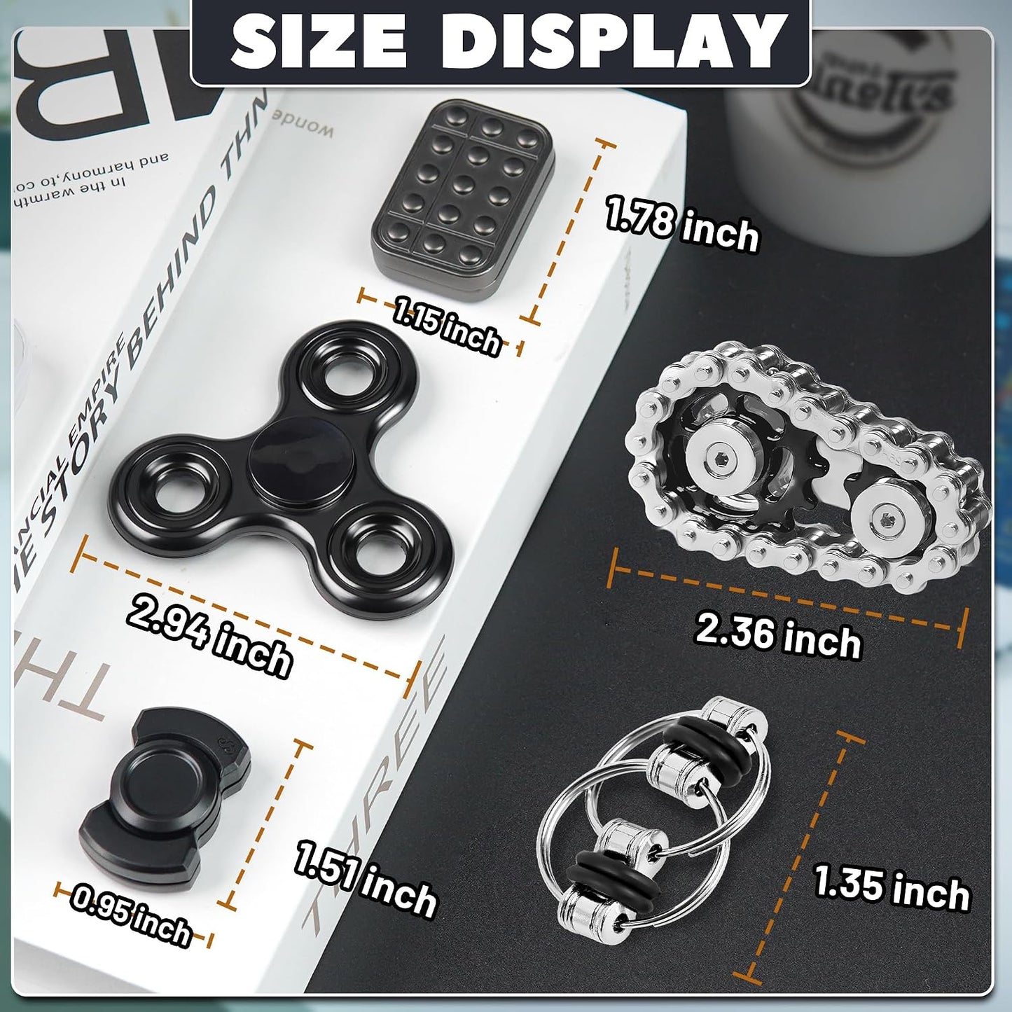 Hot 5 Pcs Fidget Toys Adults & Teen Metal Fidgets Spinner for Teens Boys Magnetic Slider Cool Gadgets Office Desk Toy Stress Relief Sensory Items Figette for Classroom Autism ADHD Anxiety Gifts