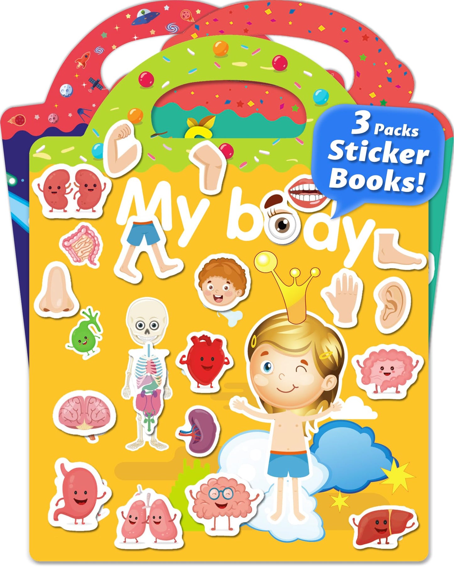 HotWalenced Reusable Sticker Book for Toddlers, Stickers for Kids, Toddler Sticker Book, Toddler Craft Activities, Toddler Travel Toys Boy Girl Birthday Gifts