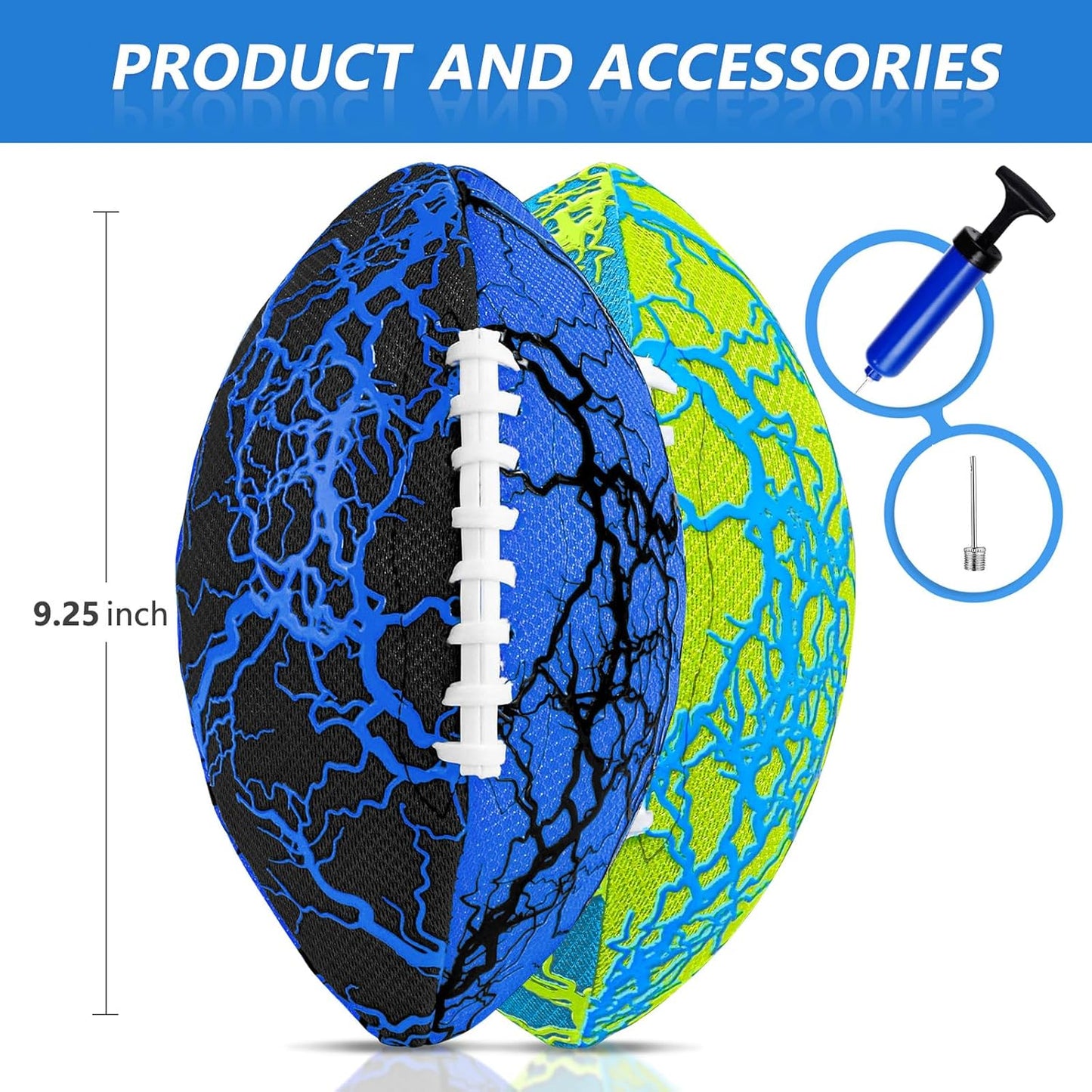 Hot Jasonwell Pool Beach Water Football - 2Pack Strong Grip Waterproof Football for All-Weather Play Pool Toys Beach Games Outdoor Sports Toy Christmas Birthday Gifts for Kids Boys Teens Adults