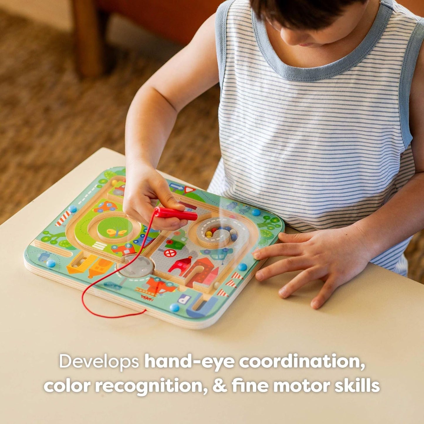 Hot HABA Town Maze Magnetic Busy Board & Travel Toy for Toddlers Ages 2 & Up | Magnetic maze travel activity for toddlers that builds fine motor skills, focus and screen-free learning on the go.