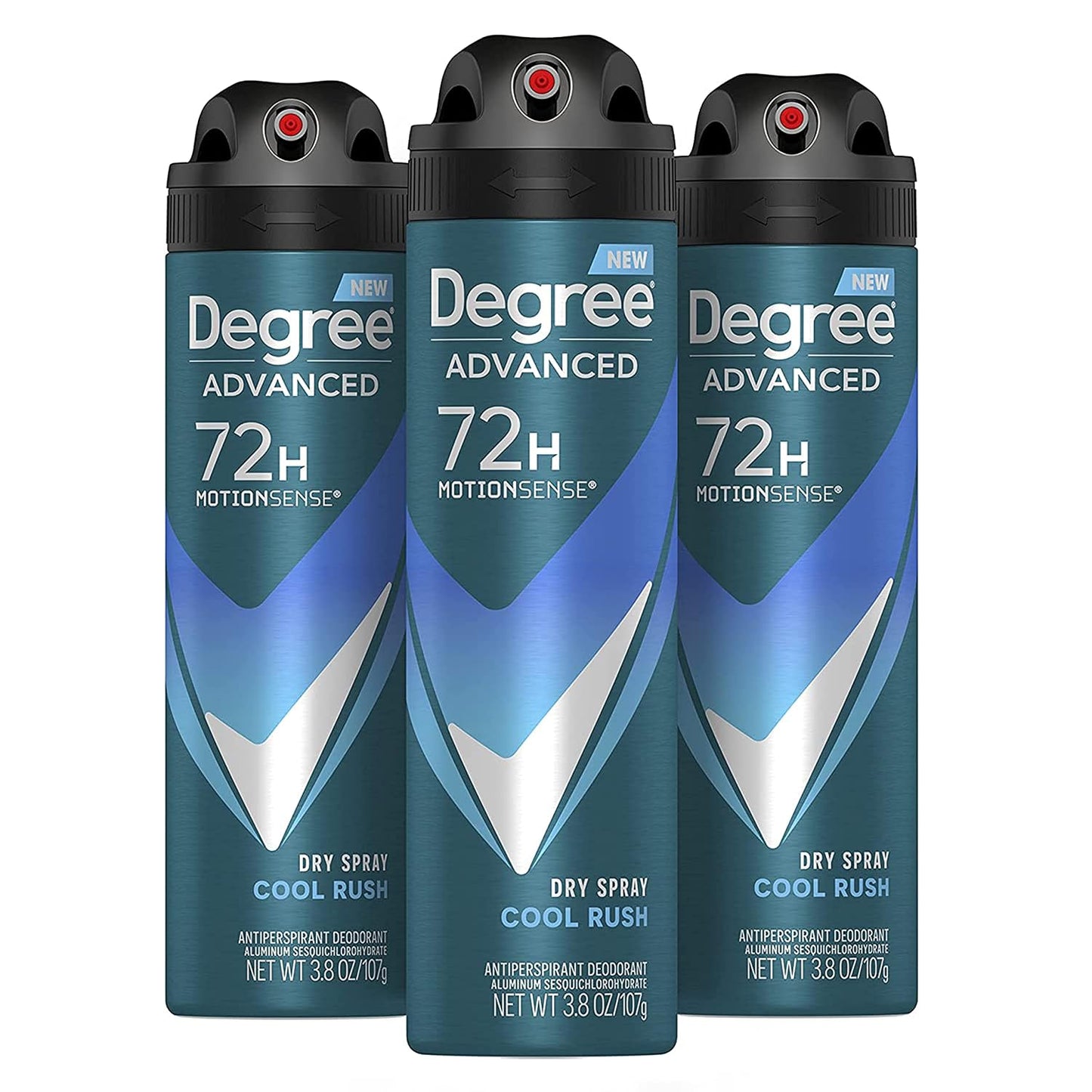 HotDegree Men Antiperspirant Deodorant Dry Spray Cool Rush 3 count Deodorant for Men With MotionSense Technology 3.8 oz