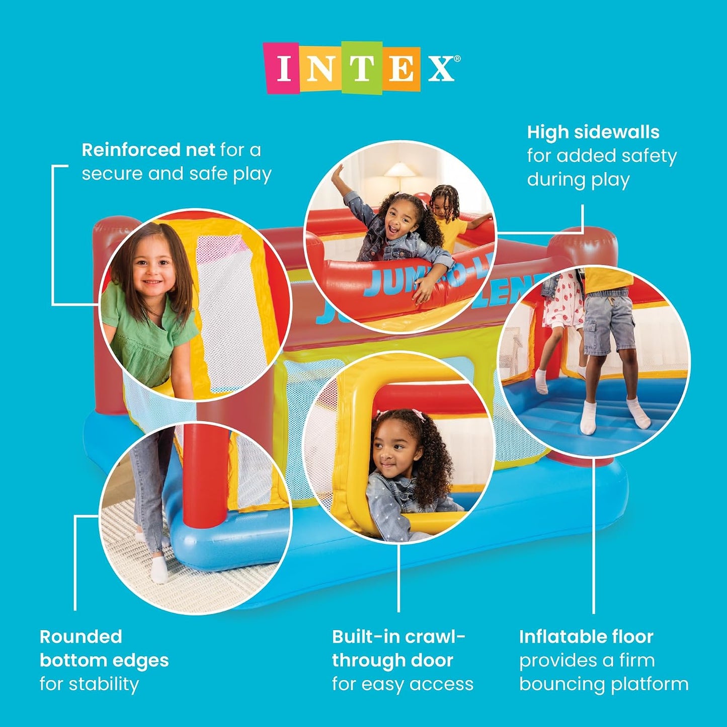 Hot Intex Inflatable Jump-O-Lene Playhouse Trampoline Bounce House for Kids Ages 3-6
