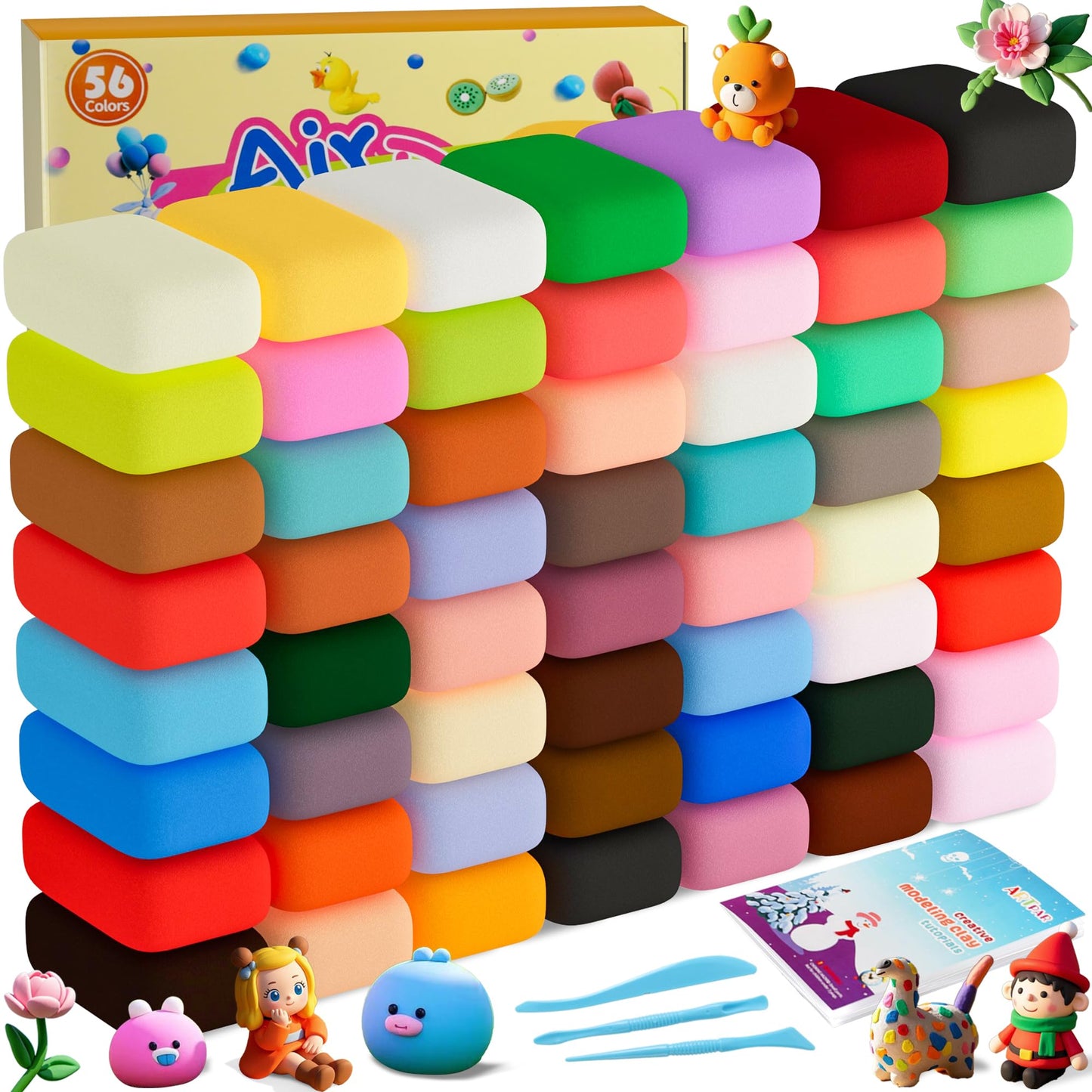Hot ARTPAR Air Dry Clay for Kids,90 Colors Modeling Magic Clay Bulk Craft Kit | Colorful Molding Clay Sculpting Set,Soft & Non-Sticky,DIY Classroom Activities,Fun Art & Crafts Gifts for Boys & Girls 3-12Y