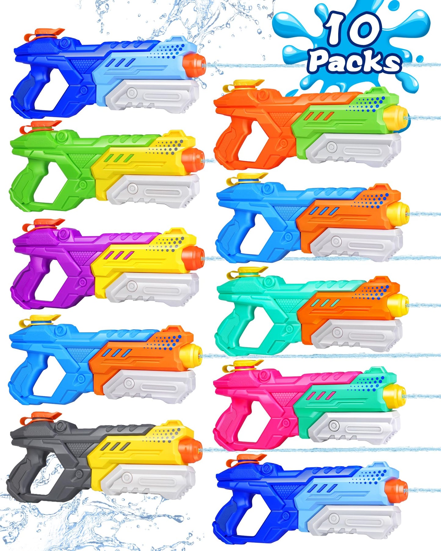 Hot Quanquer 600cc Water Guns for Kids & Adults - 6 Pack Super Squirt Blasters Soaker with Long Range, High Capacity Pump Action, Summer Swimming Beach Outdoor Water Fighting Play Pool Toys for Boys Girls