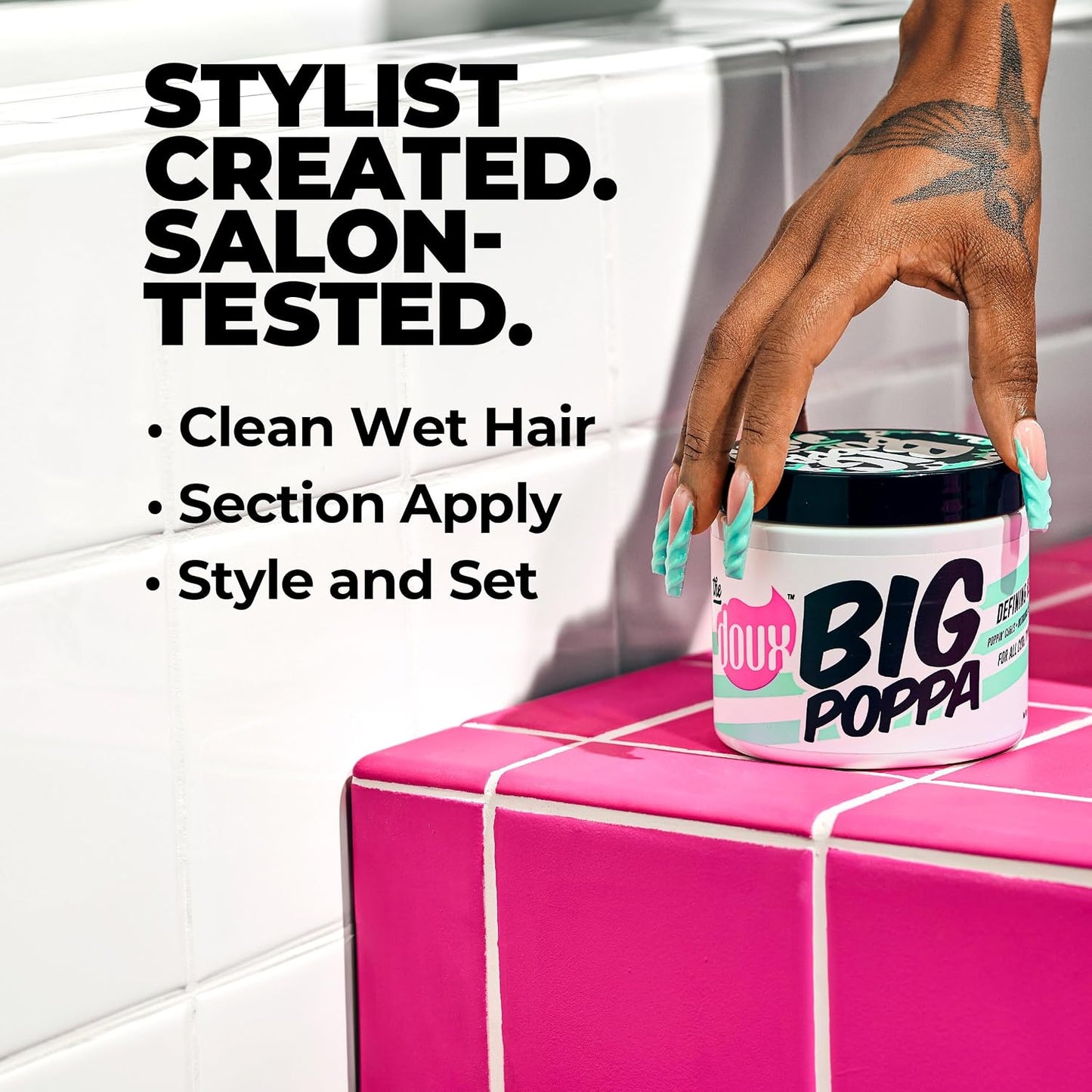 HotThe Doux Big Poppa Defining Gel, Curling Gel to Fight Frizz and Humidity, Curl-Defining Hair Products, Suitable for All Curl Types