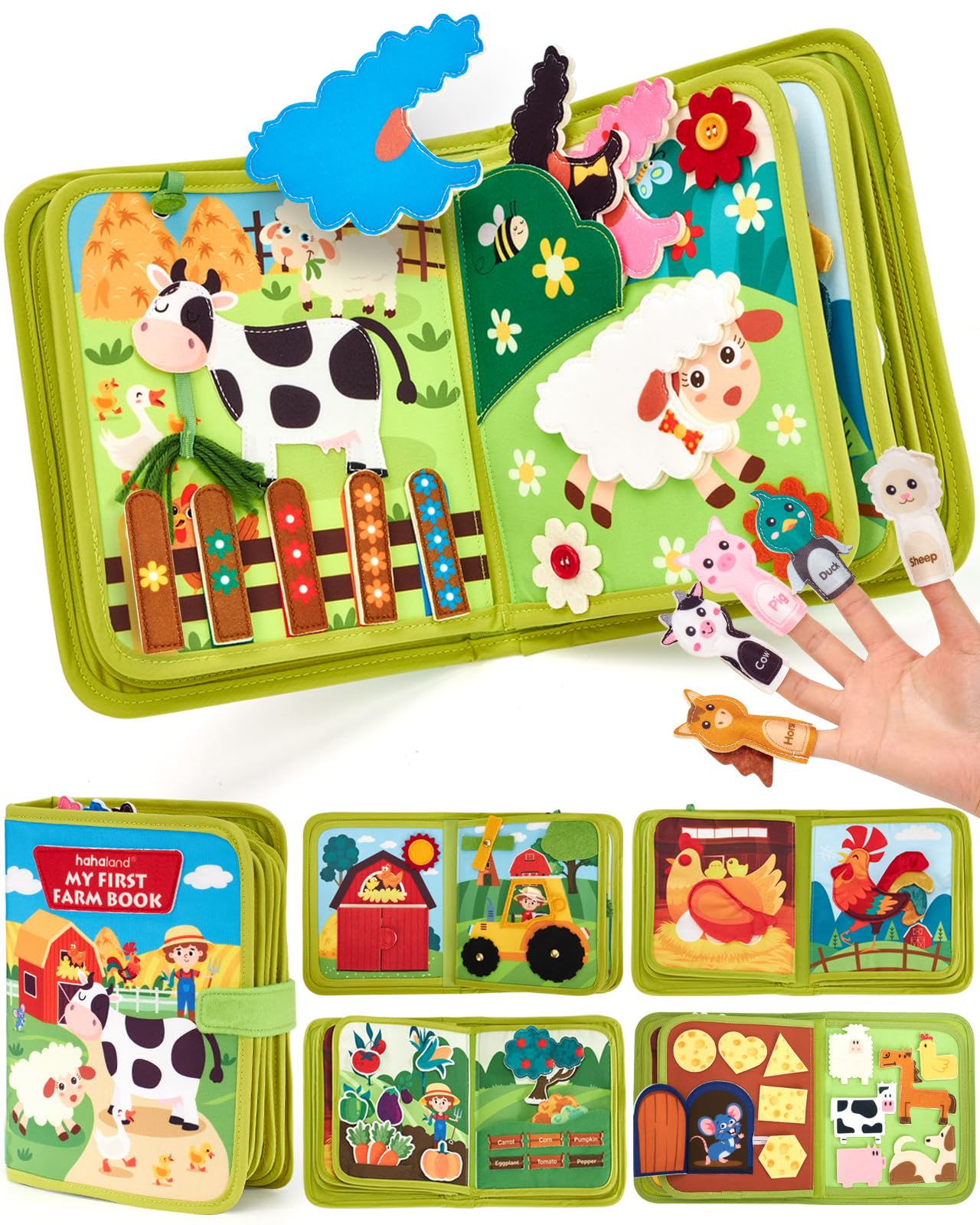 Hothahaland Busy Book for Toddlers 1-3 - Montessori Toys Busy Board for 1 Year Old Boy Gifts Girl Toys Educational Learning Quiet Activity Books Toddler Travel Toys for One Year Old Birthday Gift