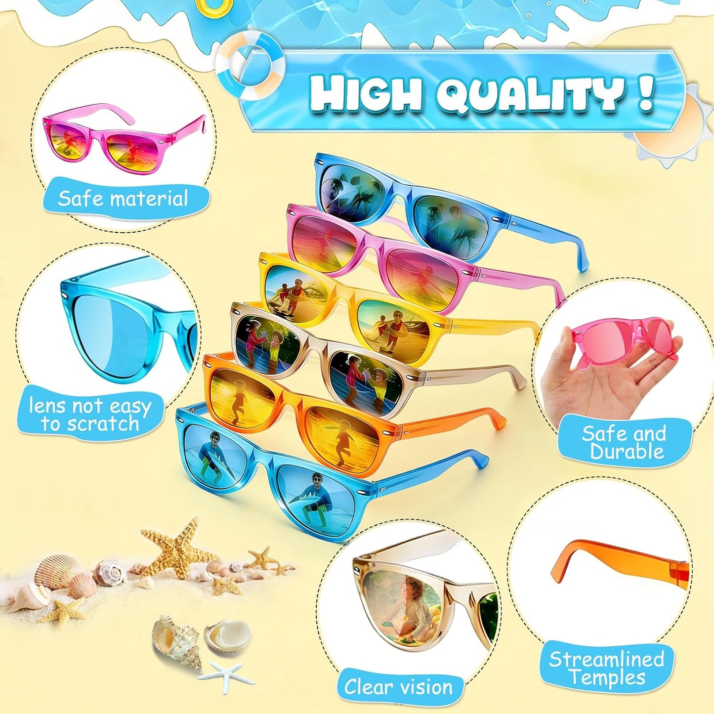Hot 18 Pack Kids Sunglasses Bulk Party Favors, Neon Sunglasses with UV400 Protection for Kids Age 3-8,Great Gift for Birthday ，Graduation Party Supplies Party, Beach, Pool，Boys Girls Goody Bag Stuffers