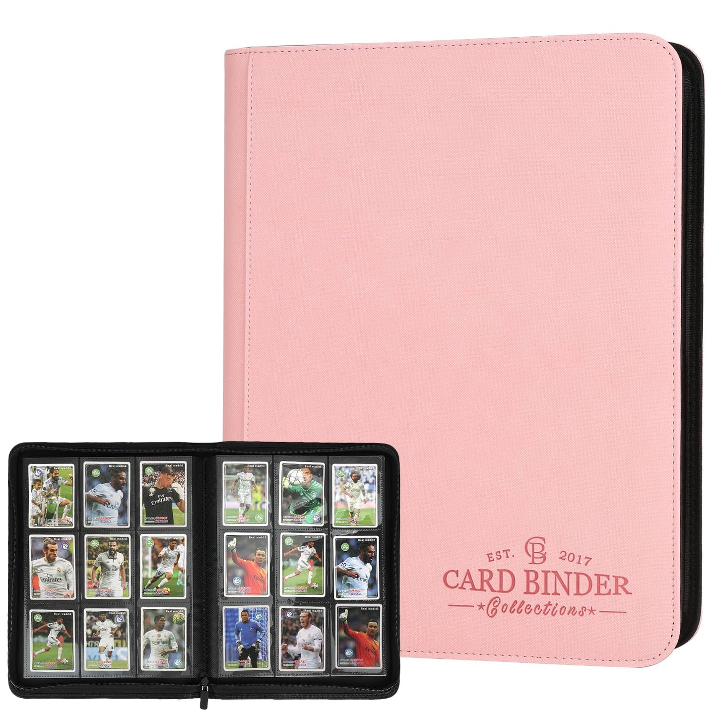Hot 9 Pocket Card Binder, Premium Zip Trading Card Binder, 540 Double Sided Pocket PU Collection Binder, Collector Album, Card Folder for MTG, TCG, Sports Cards (Black)