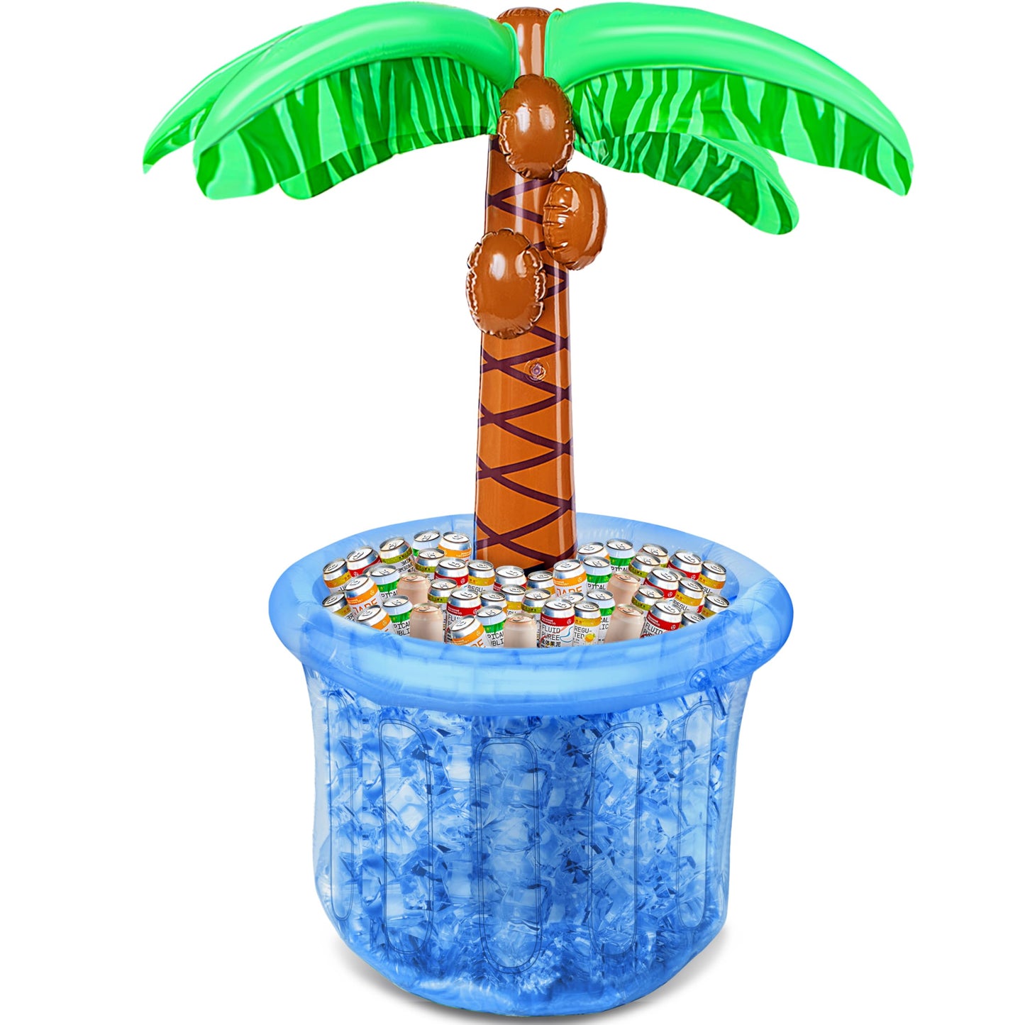 HotJOYIN 60" Inflatable Palm Tree Cooler, Beach Theme Decor, Pool Party Decorations, Luau Hawaiian Birthday Party Supplies, Ocean Jungle Tropical Themed Summer Outdoor Drink Cooler